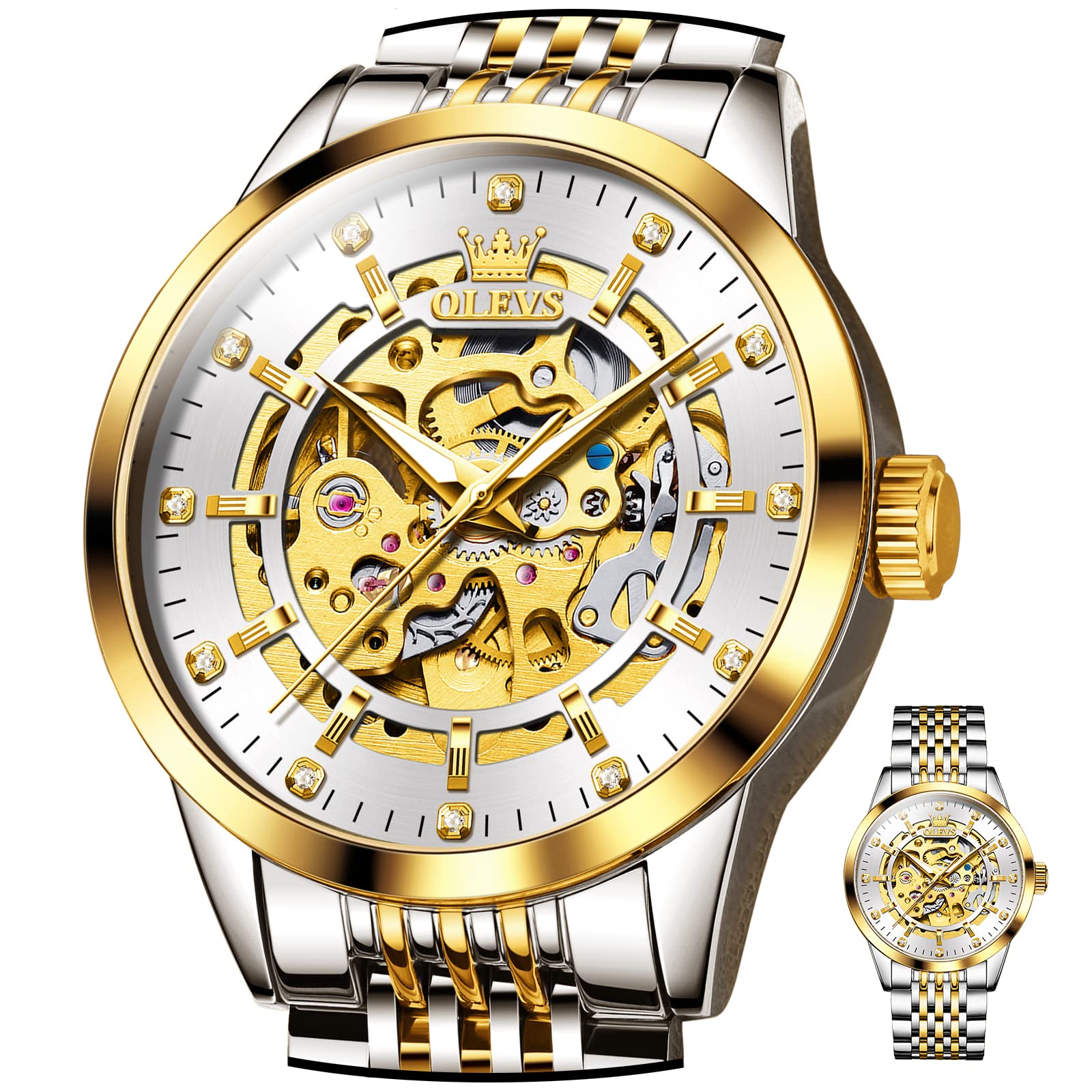Automatic Skeleton Mechanical Watch for Men - Luxury Hand-Winding Wristwatch with No Battery Needed - Perfect for Business, Formal Events & Everyday Wear