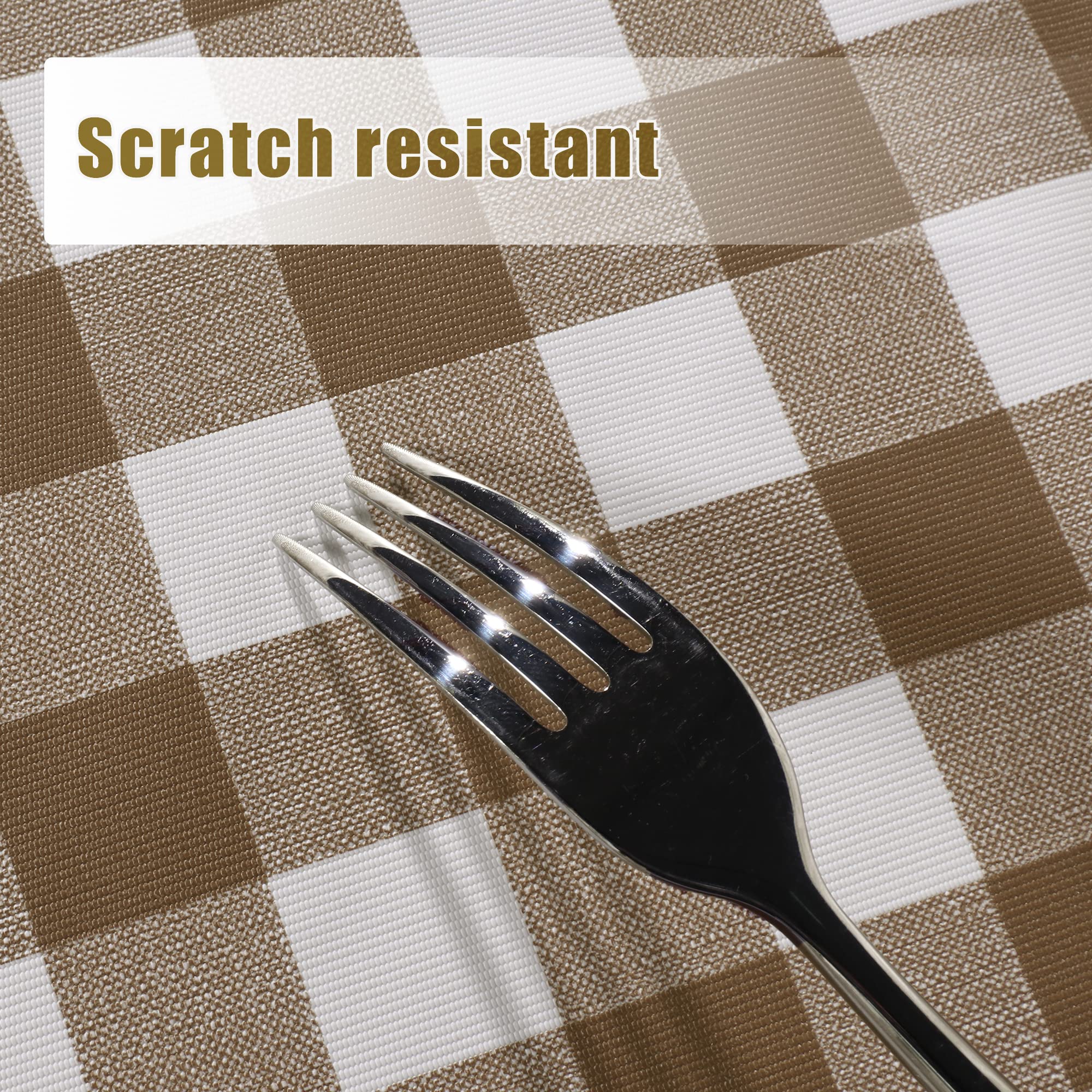 Sancua Checkered Vinyl Rectangle Tablecloth 60x140 Inch - 100% Waterproof Oil Proof Spill Proof PVC Table Cover - Easy Wipe Clean Dining Table Cloth for Kitchen, Buffet Parties, Coffee Tables & Outdoor Picnics - Perfect for Restaurants, Weddings and Family Gatherings