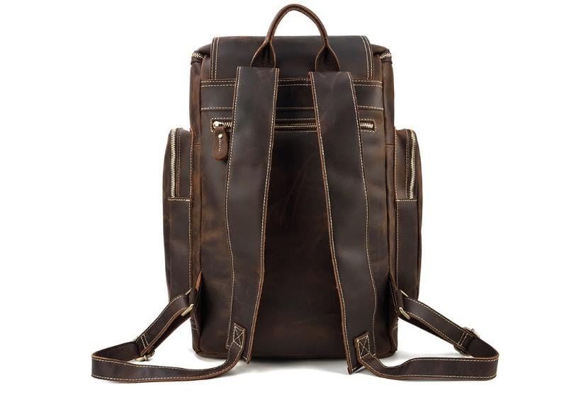 Premium Genuine Leather Backpack for Men & Women - Stylish Durable Rucksack Purse for Travel, Work & Daily Commute