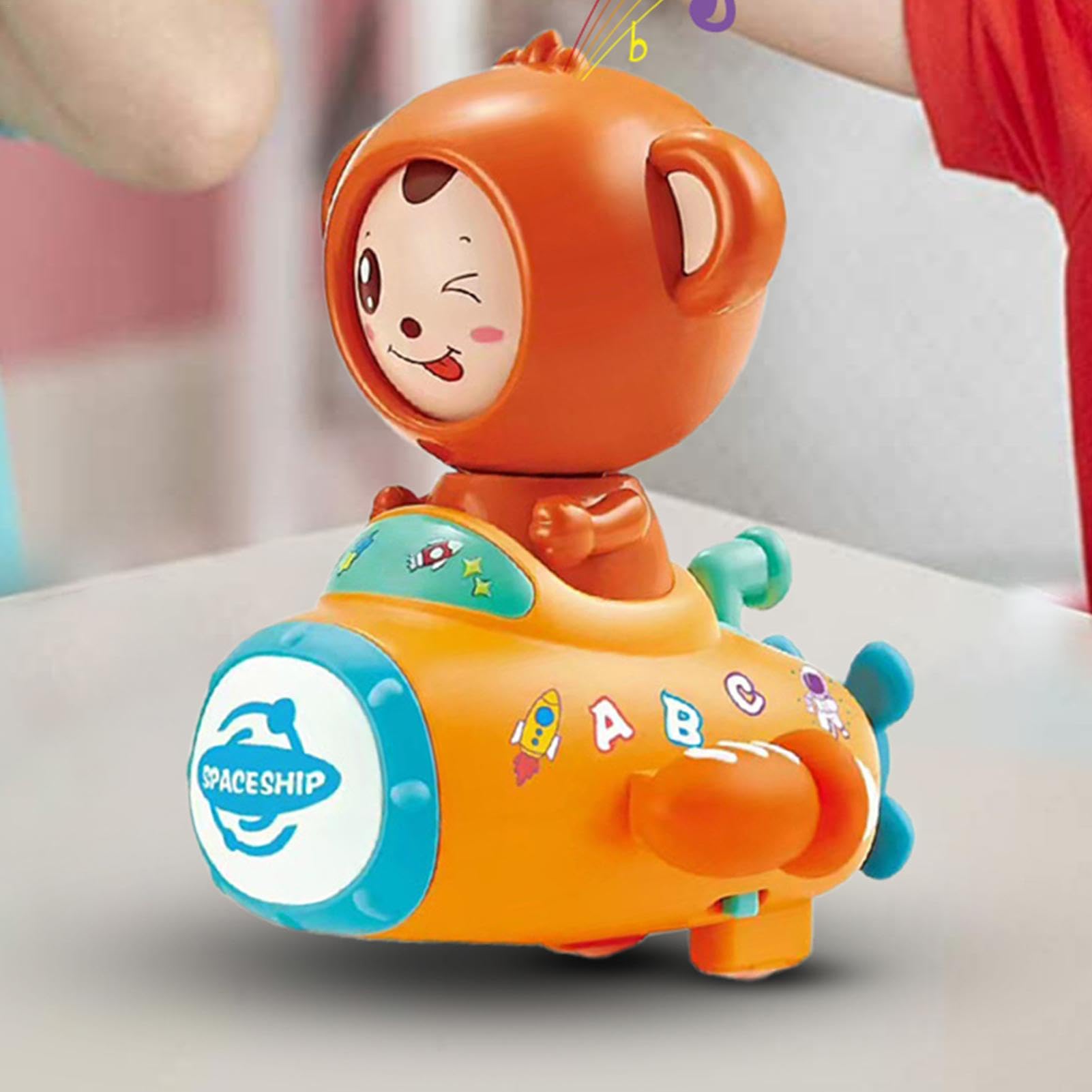 Electric Monkey Toy for Kids - Interactive Electronic Animal Spaceship Toy with Music & Sounds | Fun Birthday Gift for Boys & Girls Ages 3-5 | Perfect for Playtime, Learning & Party Entertainment