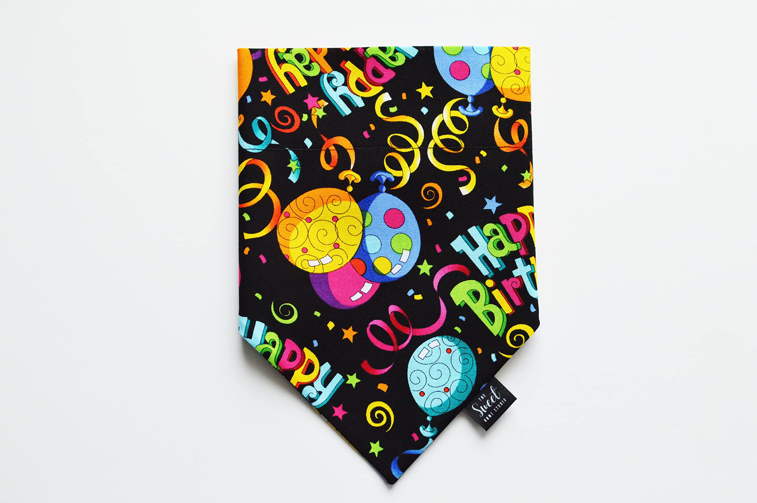 Happy Birthday Dog Bandana - Rainbow Slip-On Pet Neckerchief for Dogs & Cats - Adjustable Collar Accessory (X-Small) - Perfect for Birthday Parties & Pet Celebrations