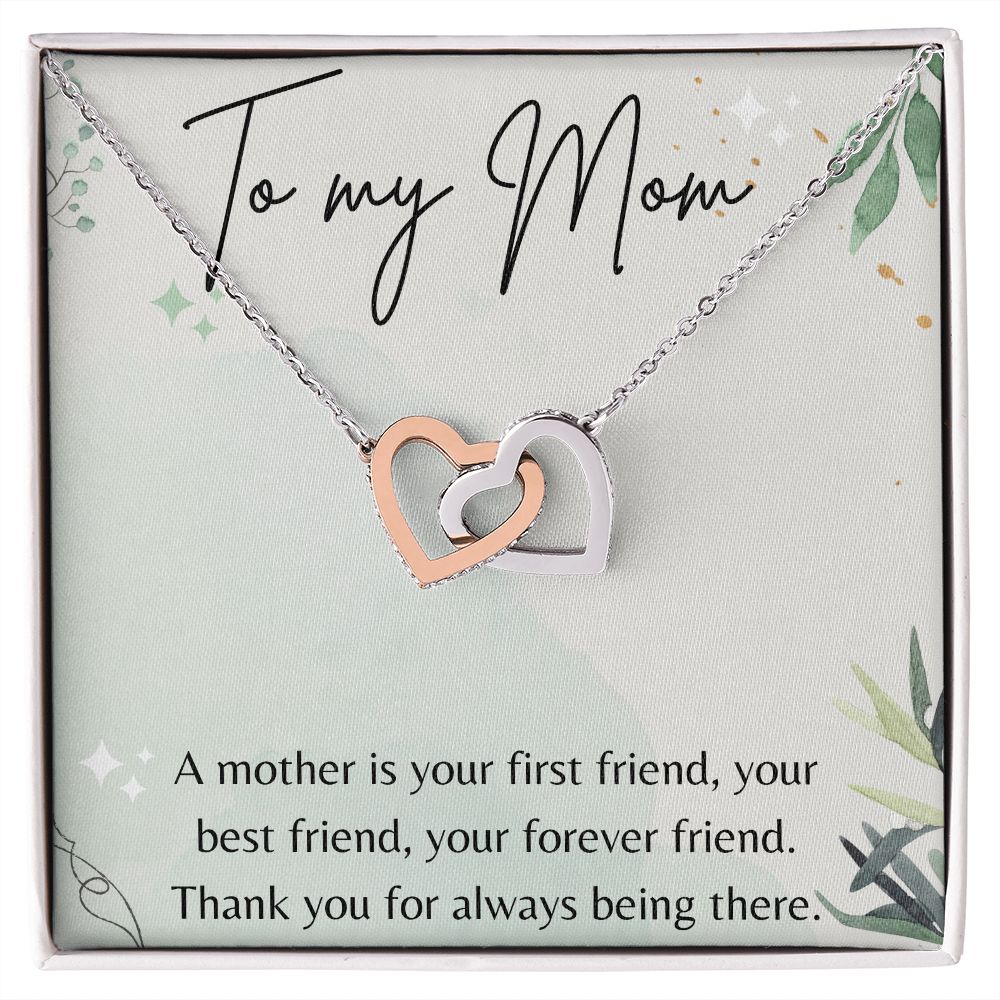 Interlocking Hearts Necklace for Mom - Elegant Christmas & Birthday Gift for Mother - Perfect for Anniversaries, Valentine's Day & Special Occasions