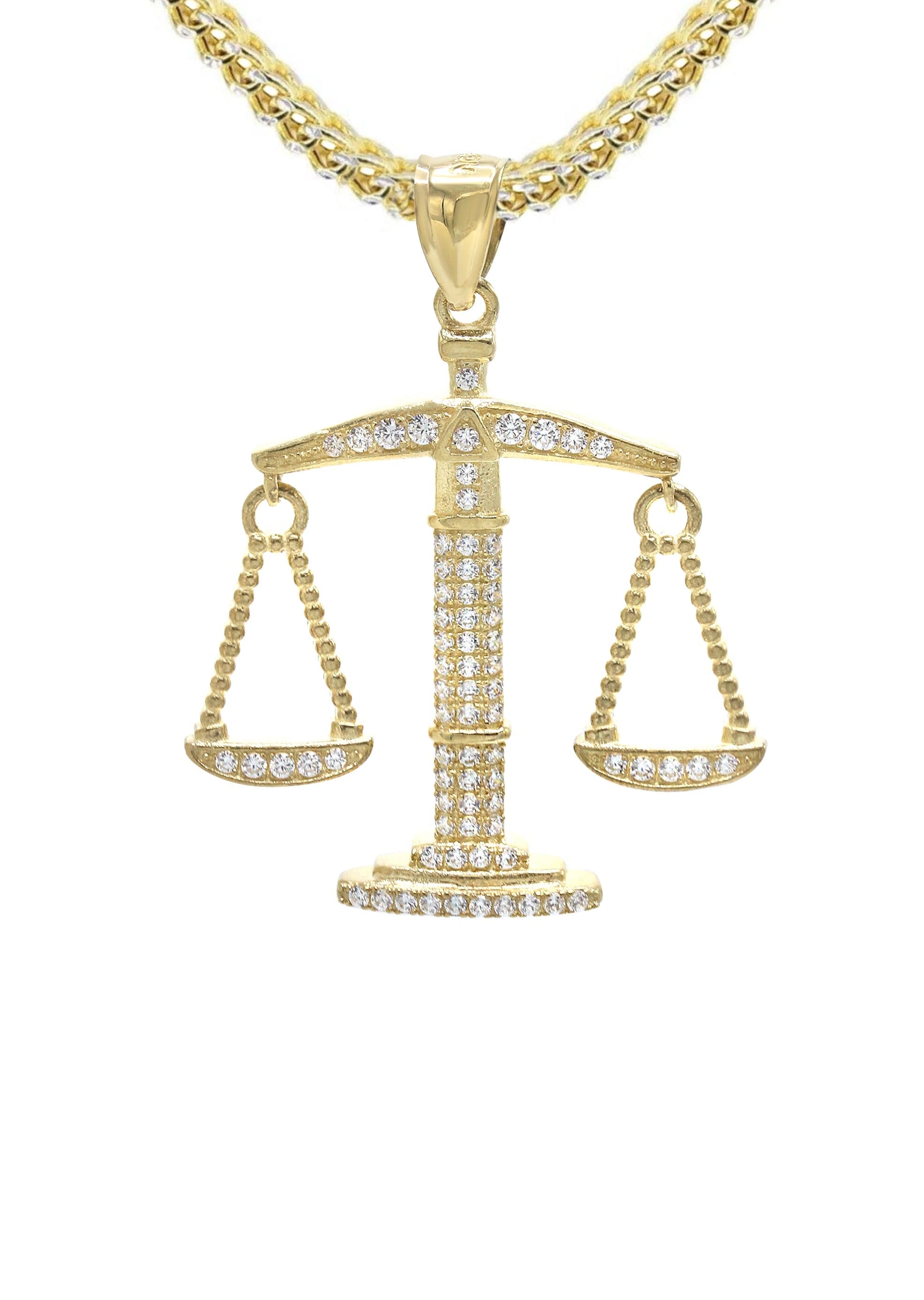 10K Yellow Gold Scales of Justice Necklace - 15 Grams | Elegant Jewelry for Lawyers, Graduates & Justice Advocates | Perfect Gift for Courtroom Professionals & Law Students