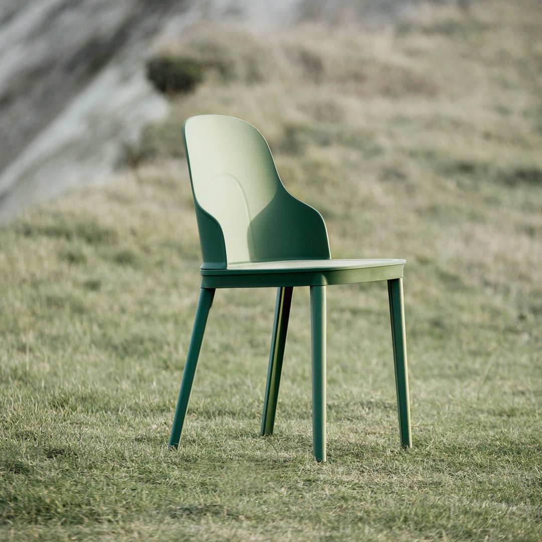 Allez Modern Dining Chair with Wicker Seat - Comfortable Rattan Accent Chair for Kitchen, Dining Room, or Patio
