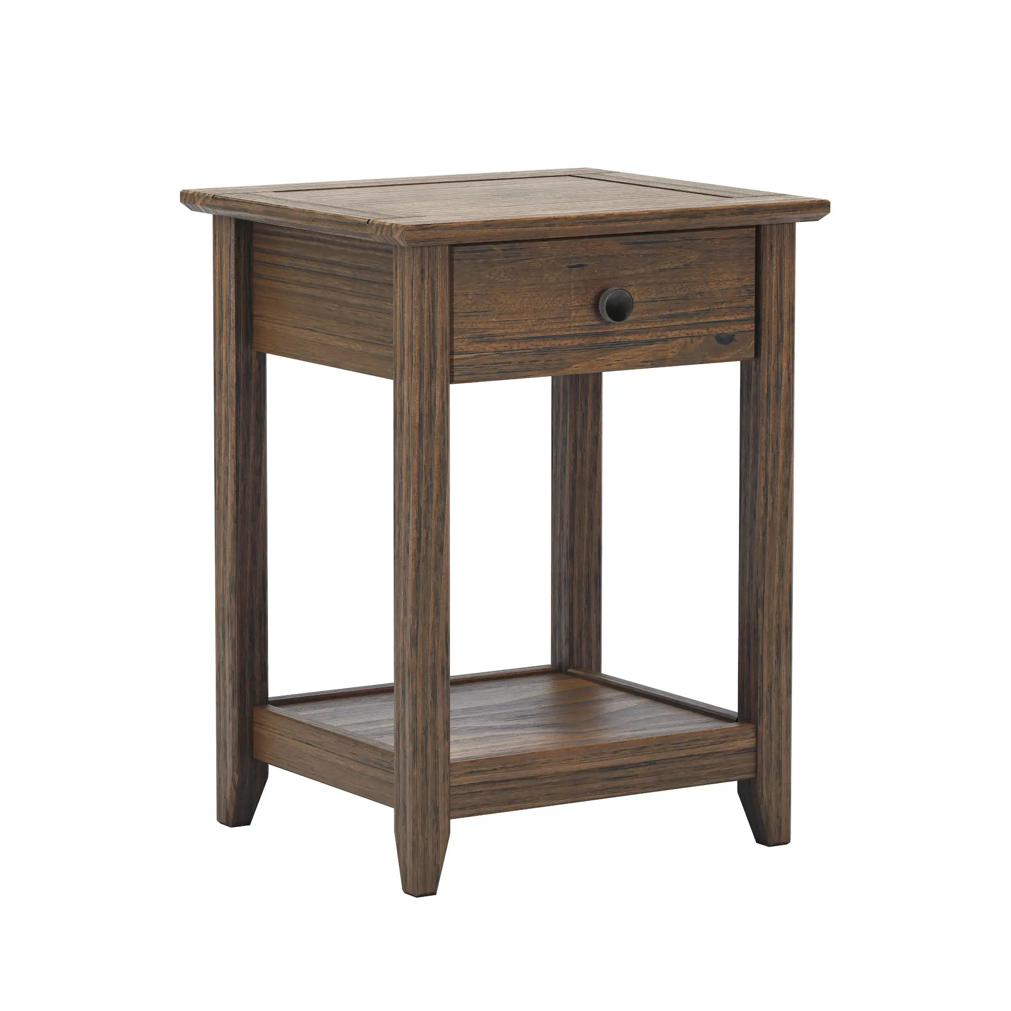 Greenport Modern End Table - Small Side Table for Living Room, Bedroom, or Office - Nightstand with Storage Shelf - Compact Accent Table for Home Decor