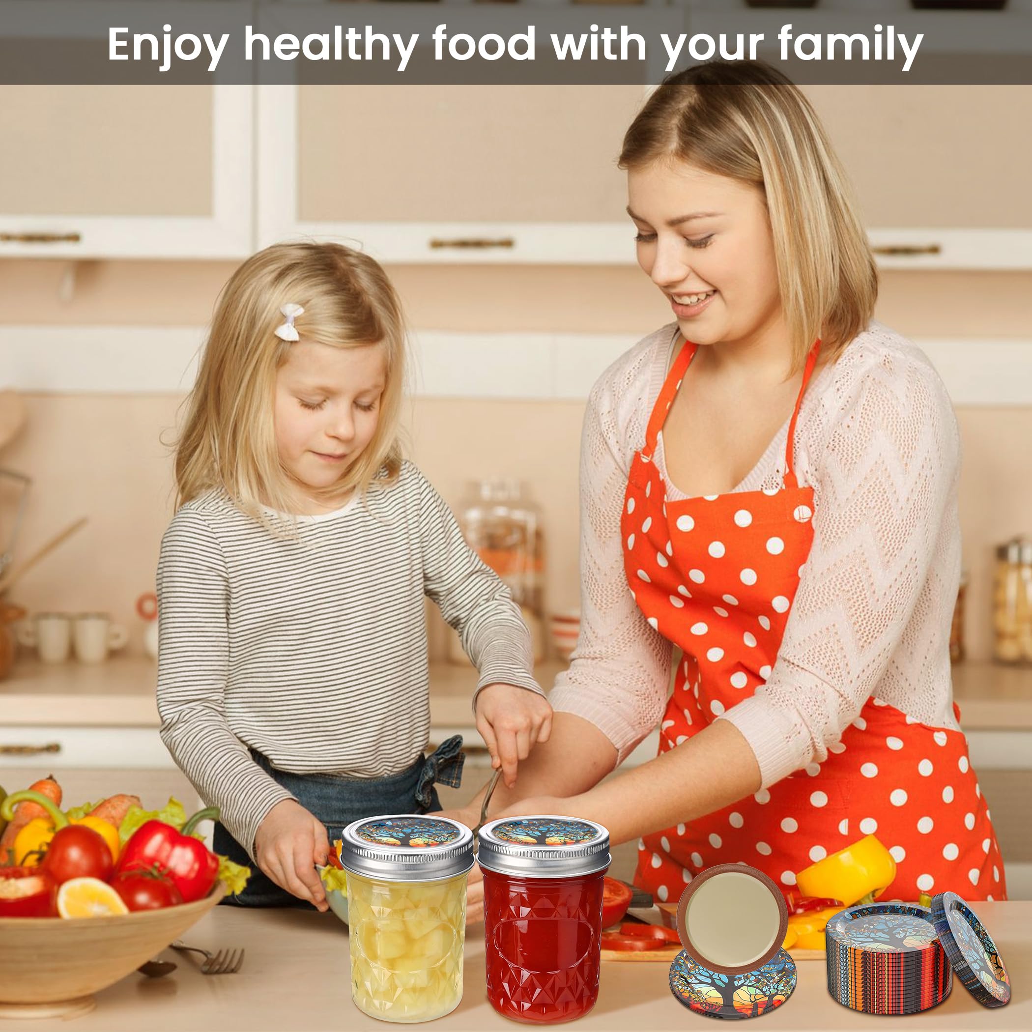 50Pcs Regular Mouth Canning Lids - Rust-Resistant, Airtight Mason Jar Lids with Thick Food-Grade Design to Prevent Warping - Perfect for Home Canning, Preserving Jams, Pickles & Vegetables