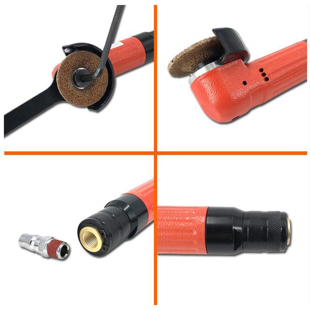 50MM Pneumatic Angle Grinder - 2 Inch Air Powered Industrial Grinder with 15000 RPM for Metal, Wood & Stone - Perfect for Construction, Welding & DIY Projects