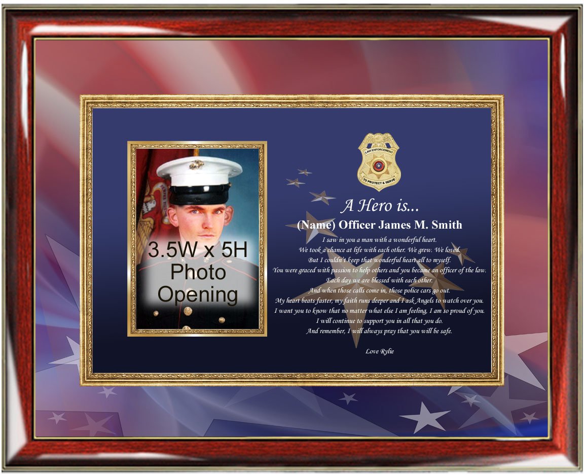 Personalized Police Officer Gift Frame - Custom Sheriff & Law Enforcement Plaque with Poem - Unique Wall Decor for Policemen, Cops & First Responders - Perfect for Retirement, Appreciation & Thank You Gifts
