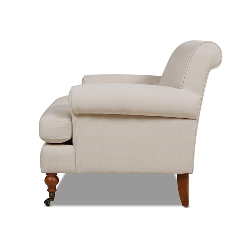 MAKLAINE Modern Solid Wood Accent Armchair in Sky Blue - Neutral Tone Living Room Seating for Home Office, Lounge & Dining Room Decor
