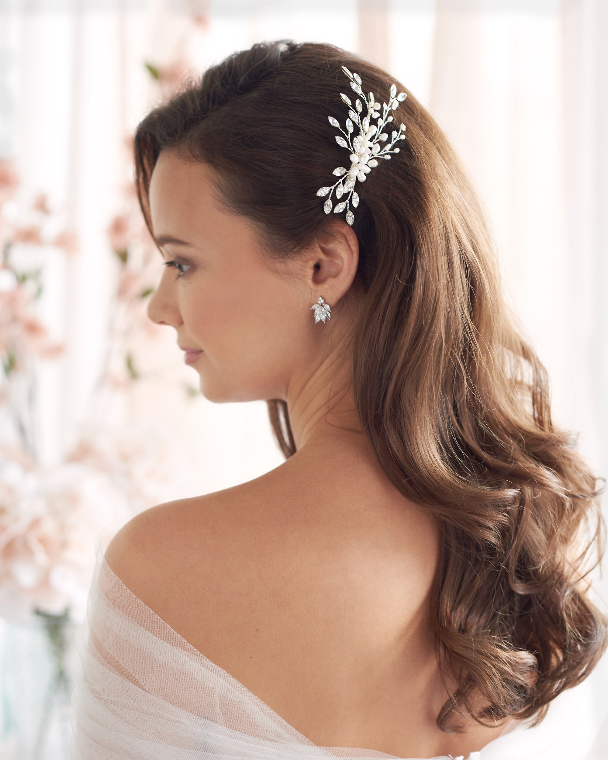 Lillian Pearl & Crystal Hair Comb - Elegant Bridal Hair Accessory for Weddings, Prom & Special Occasions