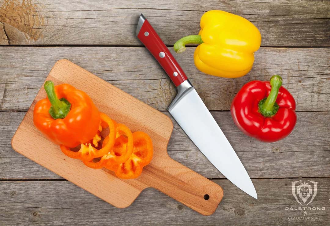 Premium 8-Inch Chef's Knife - Crimson Red Handle Gladiator Series - NSF Certified Professional Kitchen Knife by Dalstrong - Perfect for Slicing, Dicing & Food Prep
