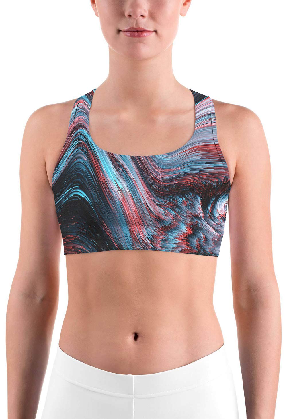 O2YO Women's Racerback Sports Bra - Breathable Workout Top for Running, Yoga & Gym | High Support Fitness Tank with Stylish Print Design | Perfect for Active Lifestyles & Athleisure Wear