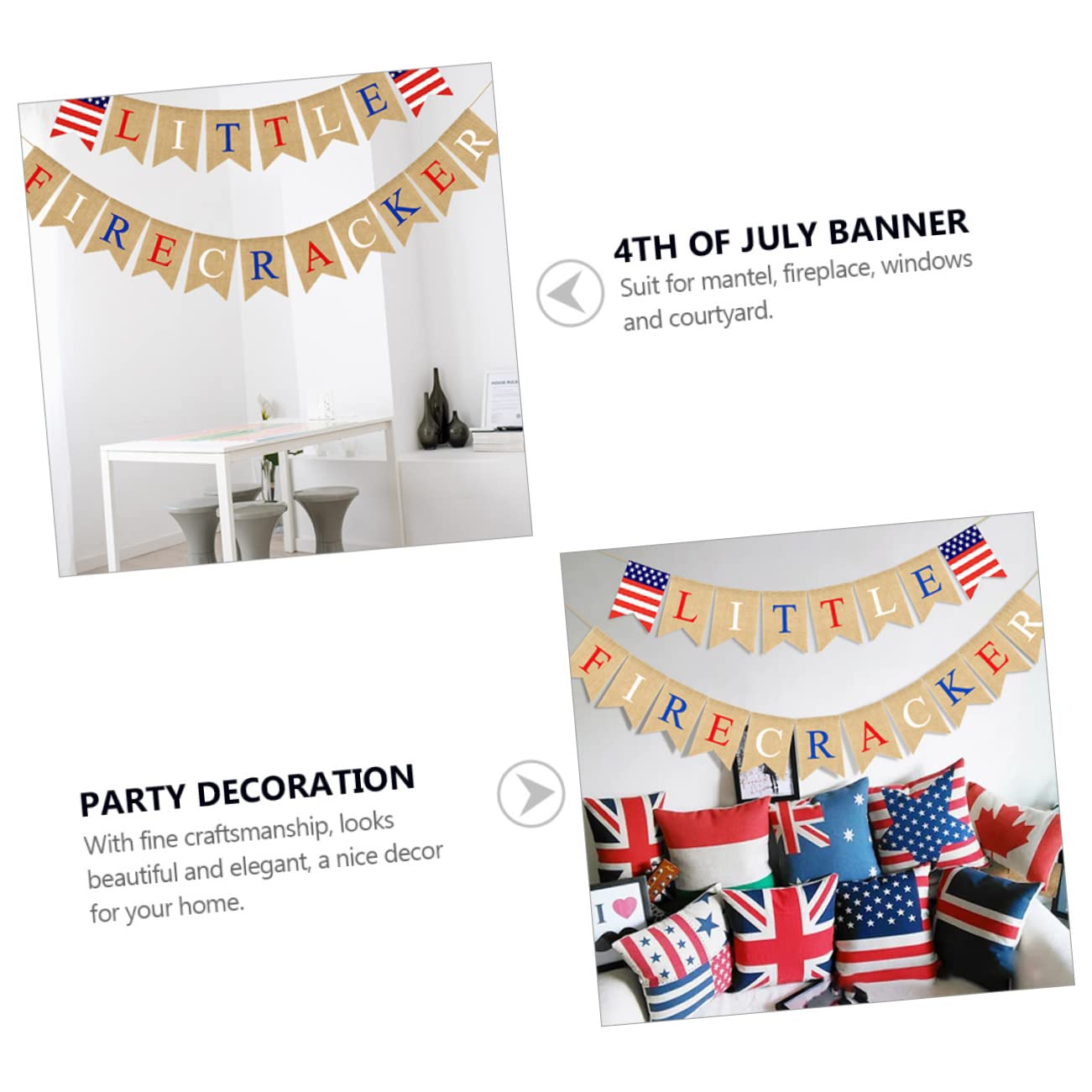 2 Sets Cabilock American Flag Party Supplies - Independence Day Decorations, Patriotic Hanging Banner for Outdoor & Indoor Use - Durable & Reusable for 4th of July, Memorial Day, Veterans Day Celebrations