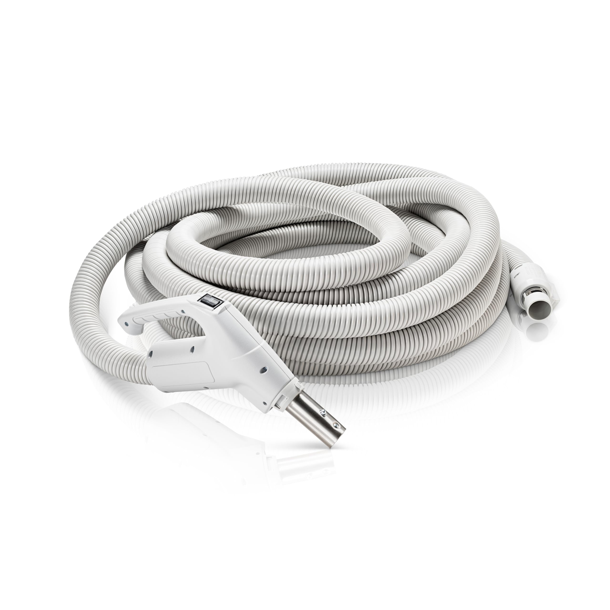 Prolux 30 ft Central Vacuum Hose Kit with Turbo Nozzles - Universal Fit for All Vacuum Brands - Perfect for Home Cleaning, Car Detailing & Pet Hair Removal