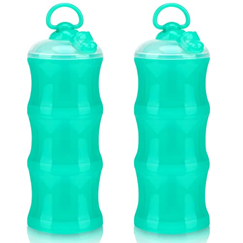 Accmor Baby Stackable Formula Dispenser - BPA Free Travel Formula Container & Snack Storage - 2 Pack for On-the-Go Feeding & Mess-Free Snacks