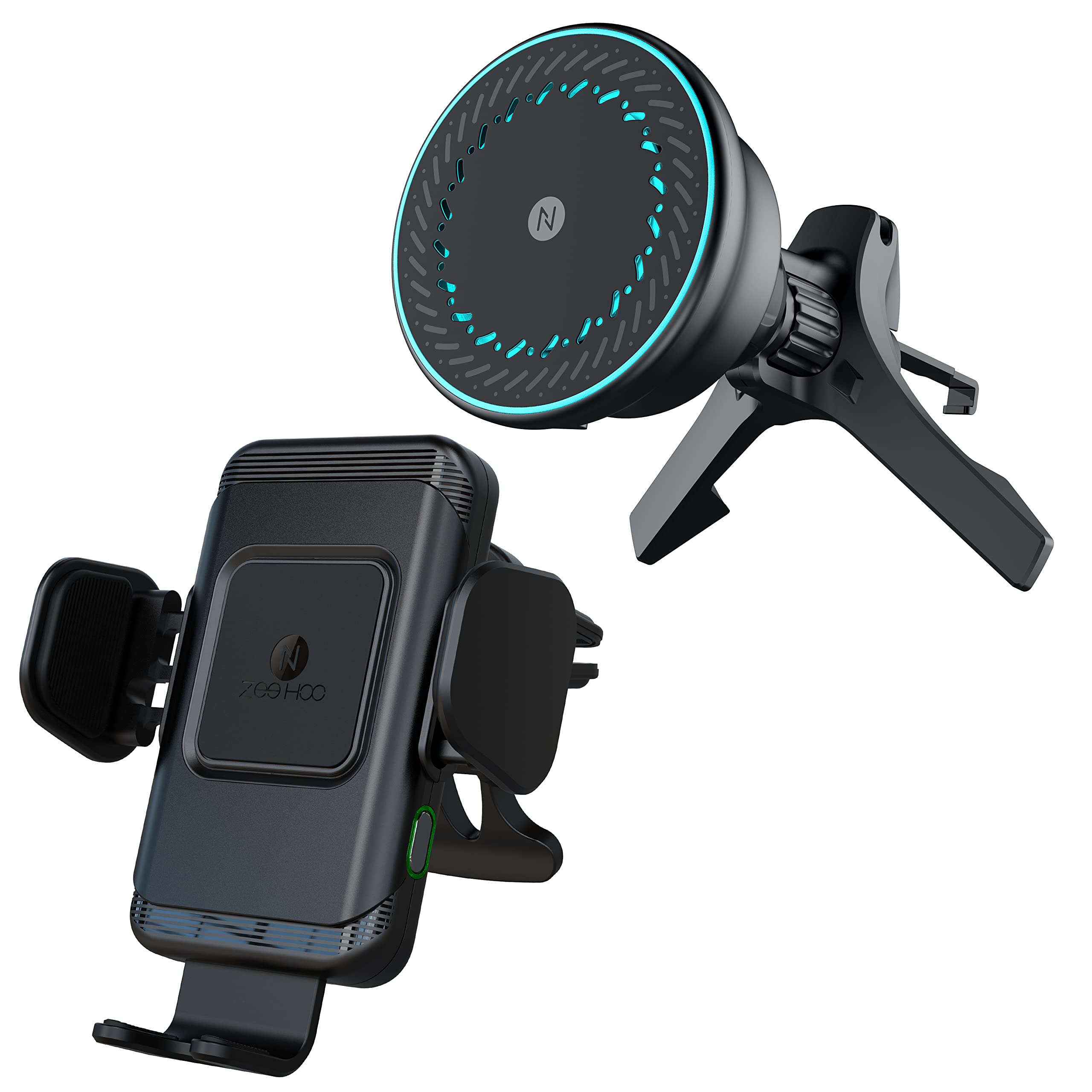ZeeHoo 10W Fast Wireless Car Charger with Magnetic Mount - Qi Certified Phone Charger for iPhone 15/14/13/12, Samsung Galaxy S23/S22 - Perfect for Road Trips & Daily Commute