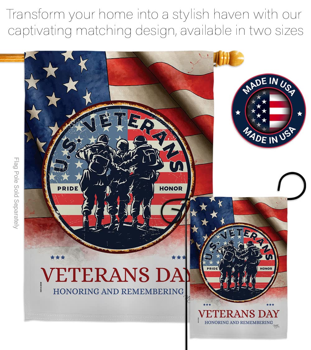 US Veterans Garden Flag Set - Double-Sided Military Yard Banner for Armed Forces Day & Home Decor