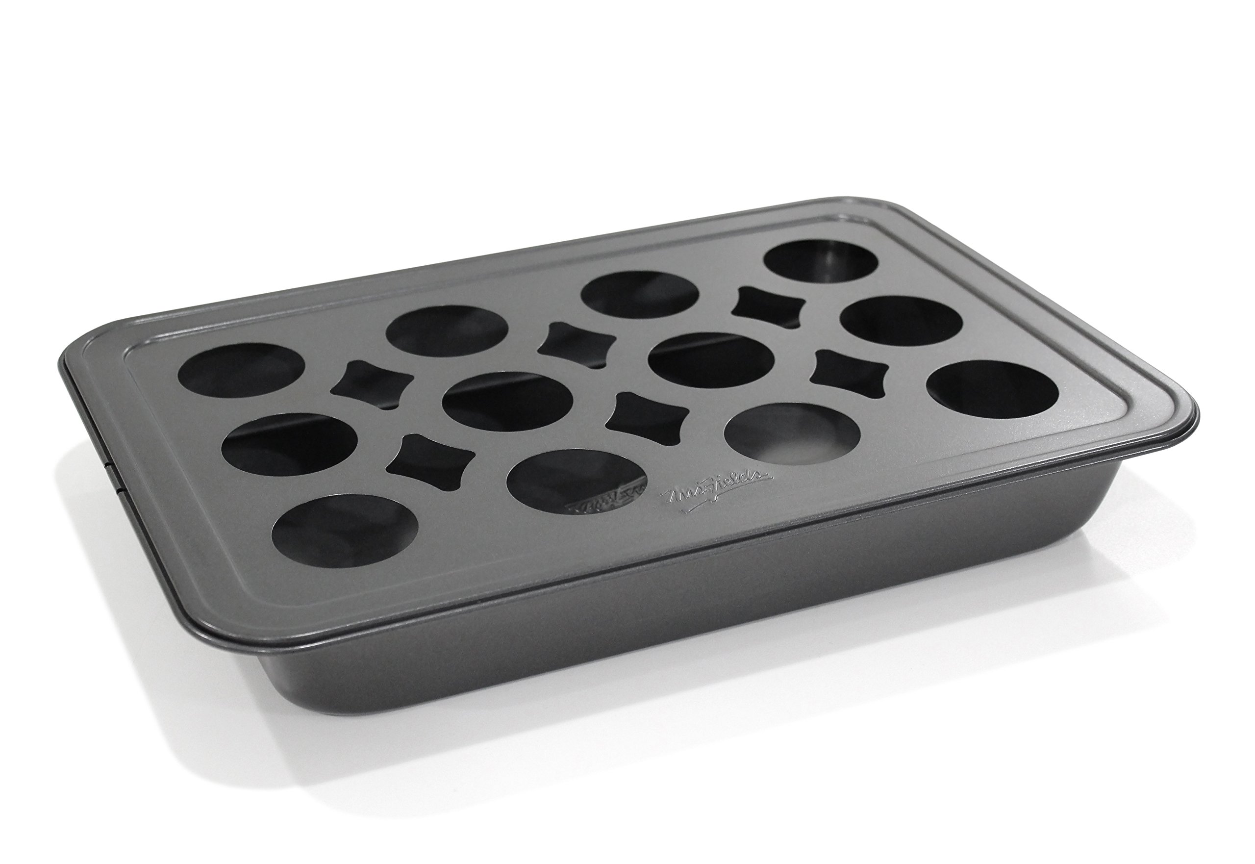 Mrs. Fields Cupcake Cone Pan - 12-Cavity Non-Stick Baking Mold for Homemade Ice Cream Cone Cupcakes, Perfect for Birthday Parties & Kids Desserts