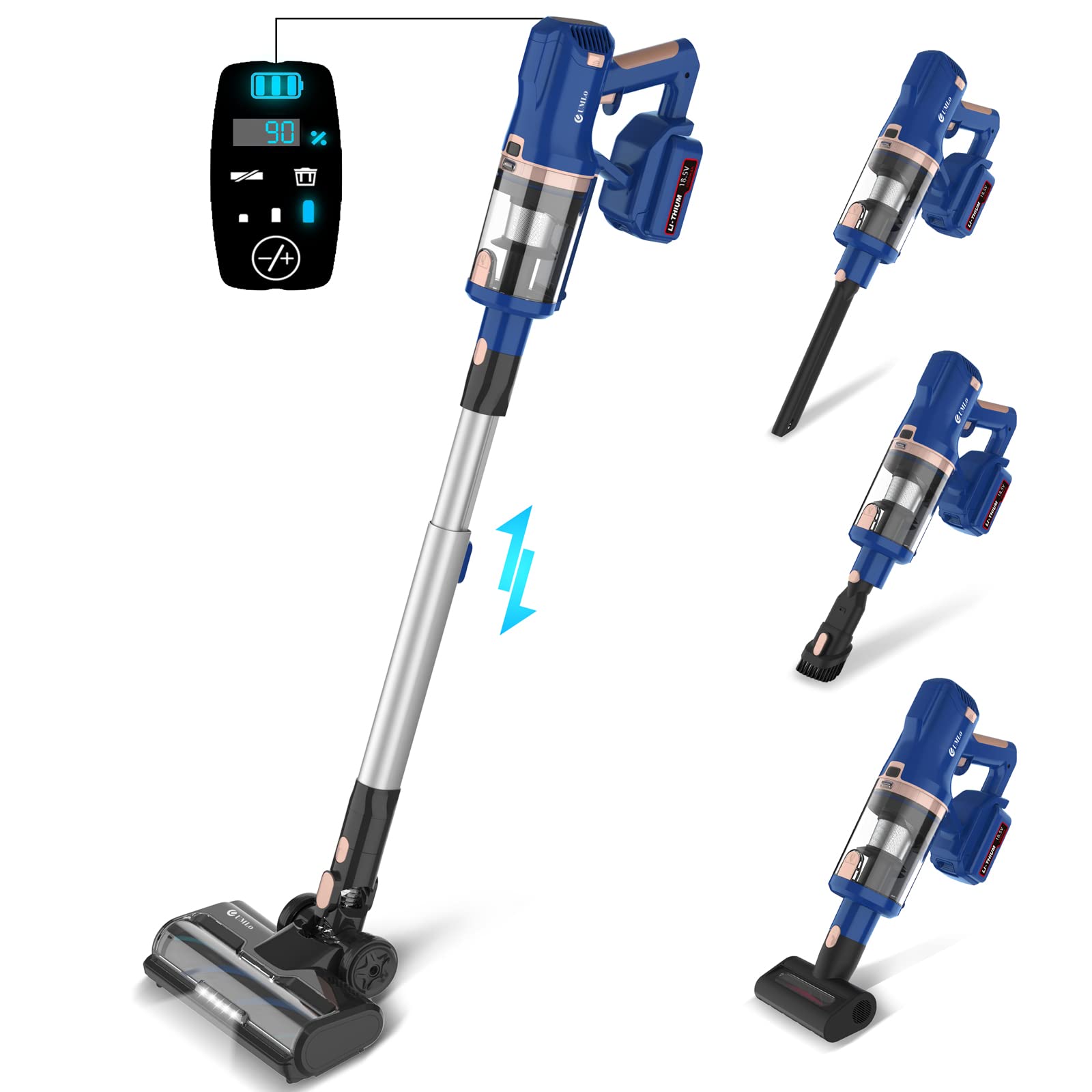 UMLo Cordless Vacuum Cleaner 300W 28Kpa - 8-in-1 for Pet Hair, Carpet & Hard Floors - Home Cleaning