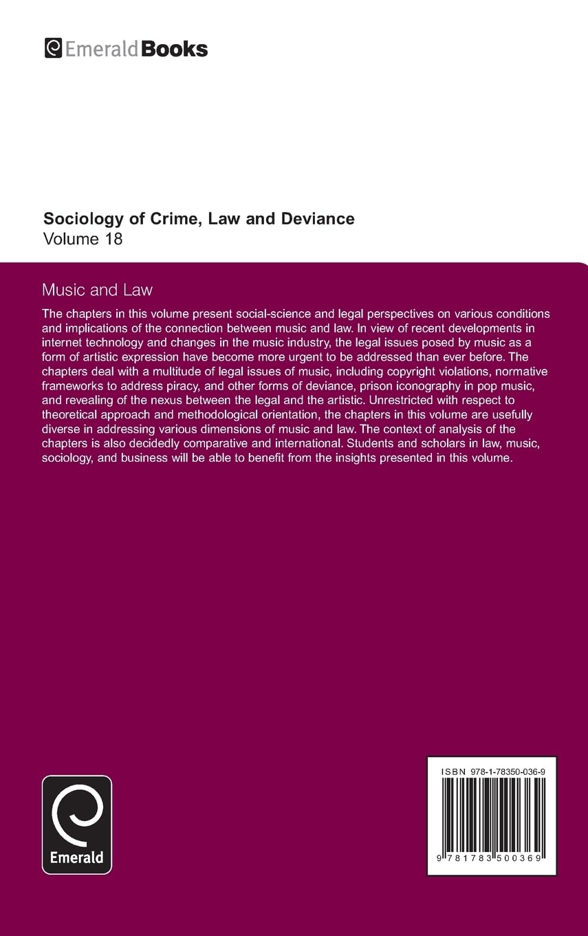 Music and Law: Exploring the Sociology of Crime, Law, and Deviance | Legal Studies & Social Science Research | Perfect for Criminology Students & Academic Research