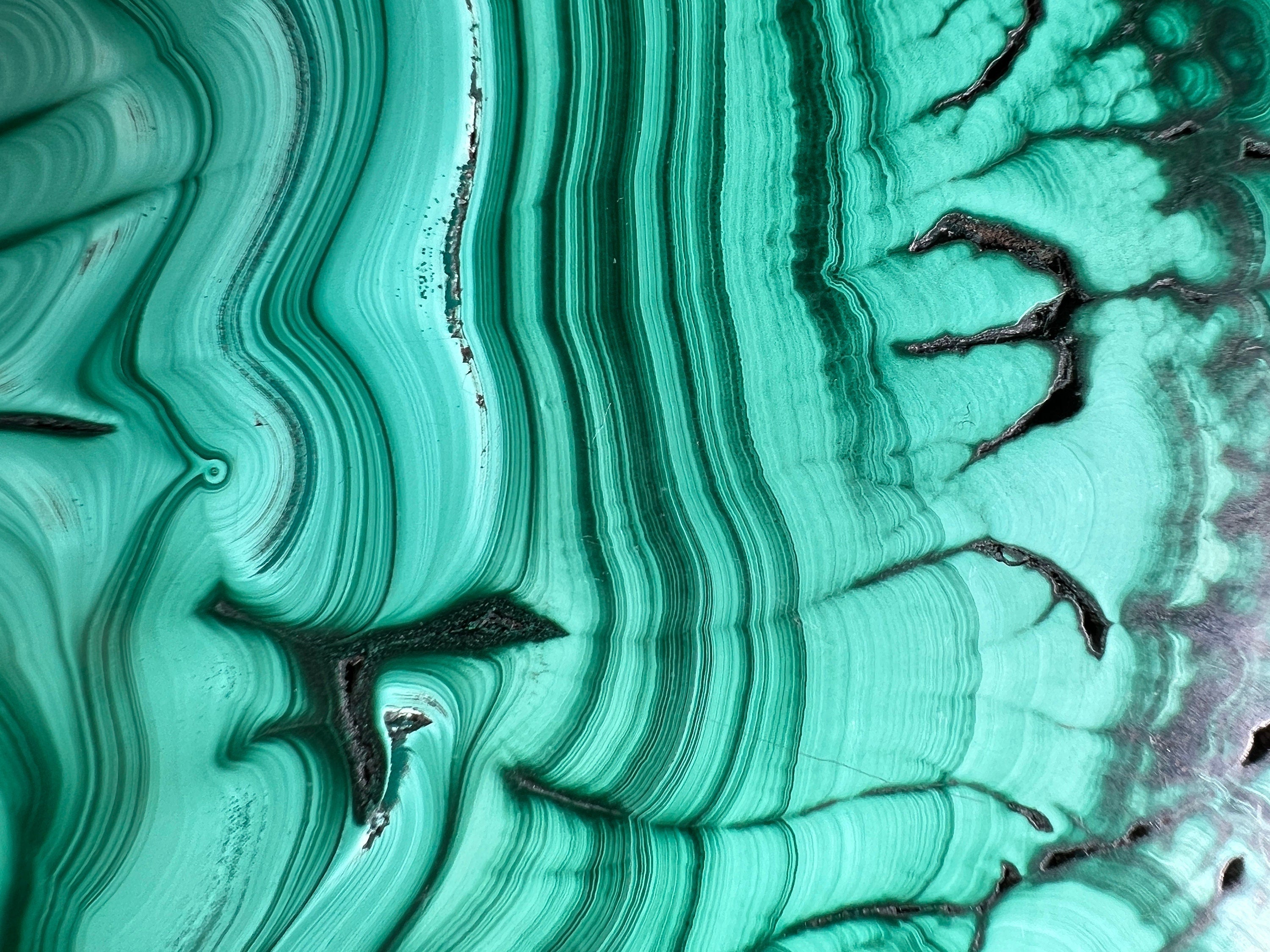Premium Green Malachite Crystal Slab - Natural Stone for Jewelry Making, Healing Crystals, Unique Gifts & Home Decor (50414) | Perfect for Meditation Spaces, Crystal Collections & Spiritual Healing