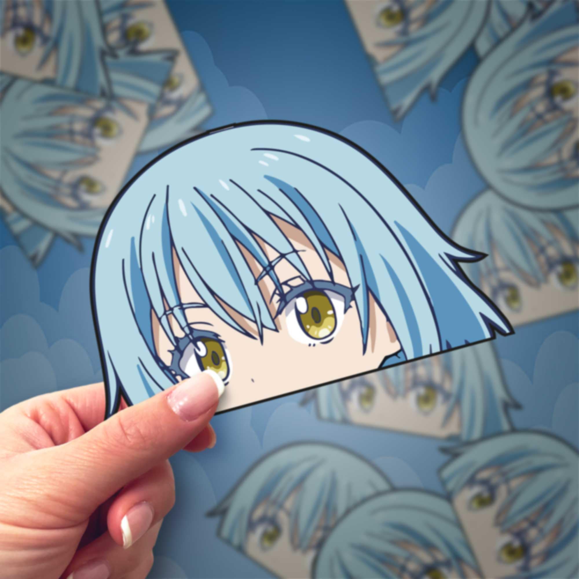 Anime Slime Rimuru Peeker Stickers for Cars - 5.2 x 8 Inches - Fun Decals for Windows, Laptops & Water Bottles | Perfect for Anime Fans & Car Enthusiasts