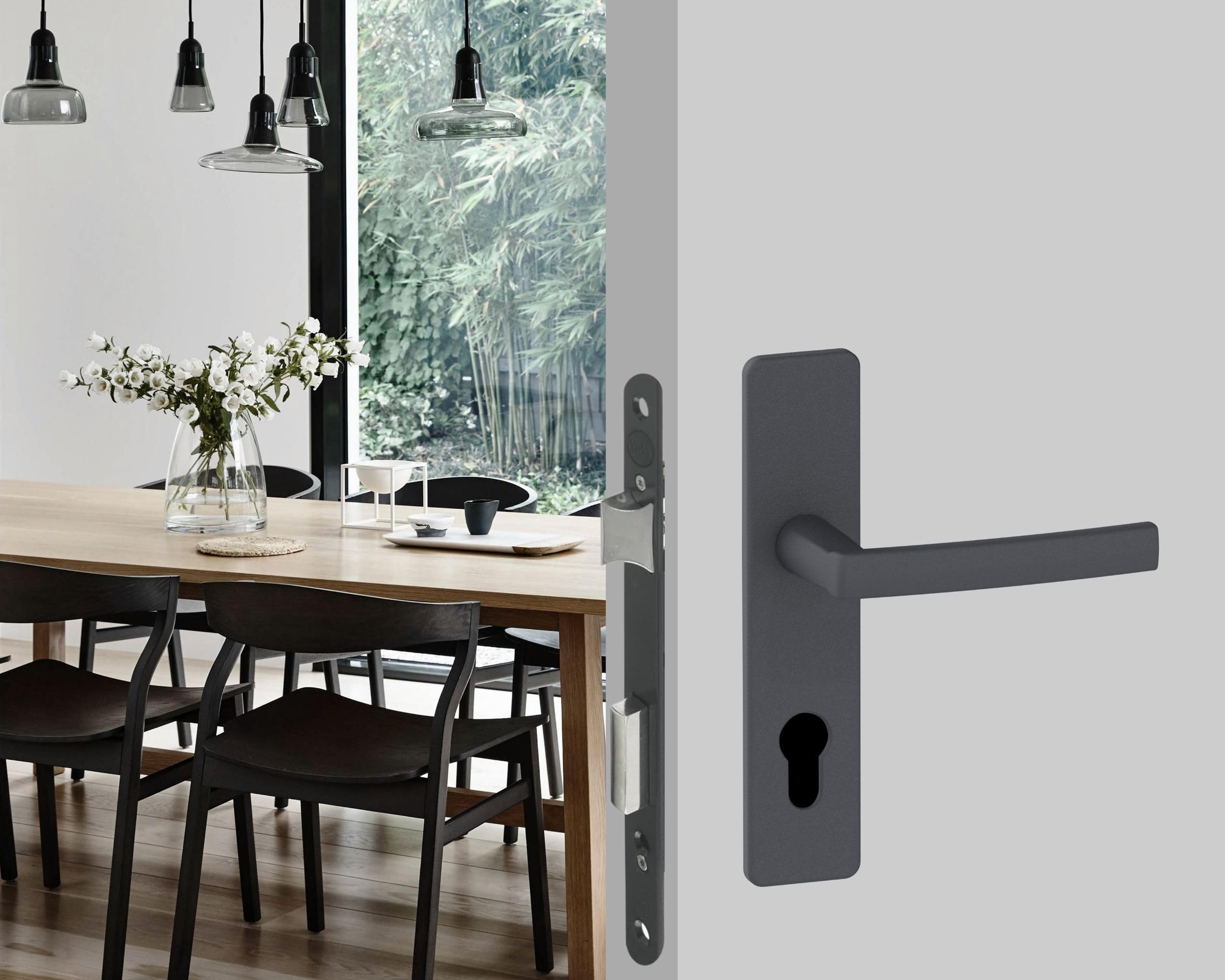 Yale Y60 Reversible Cylinder Door Lock - Black Round Ends, 40mm Spindle - High Security Front Door Lock for Home & Office Use - Perfect for Residential Entry Doors & Commercial Buildings
