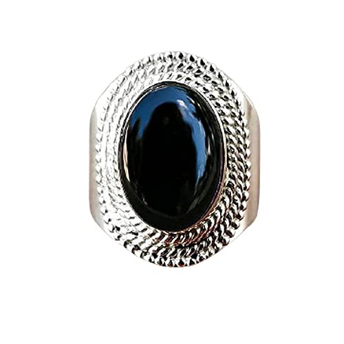 Black Onyx Silver Ring - 925 Sterling Silver Healing Gemstone Jewelry | Unisex Handmade Spiritual Ring for Wedding, Mother's Gift, Statement & Signet Ring | Perfect for Meditation, Energy Work & Special Occasions