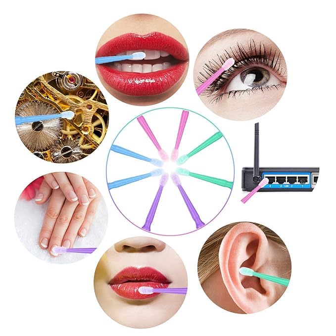 Premium Micro Applicator Brushes for Hairline & Eyelash Extensions - 50pc Professional Makeup Brush Set for Lash Glue Application & Cleaning - Perfect for Salon Professionals & DIY Beauty Enthusiasts