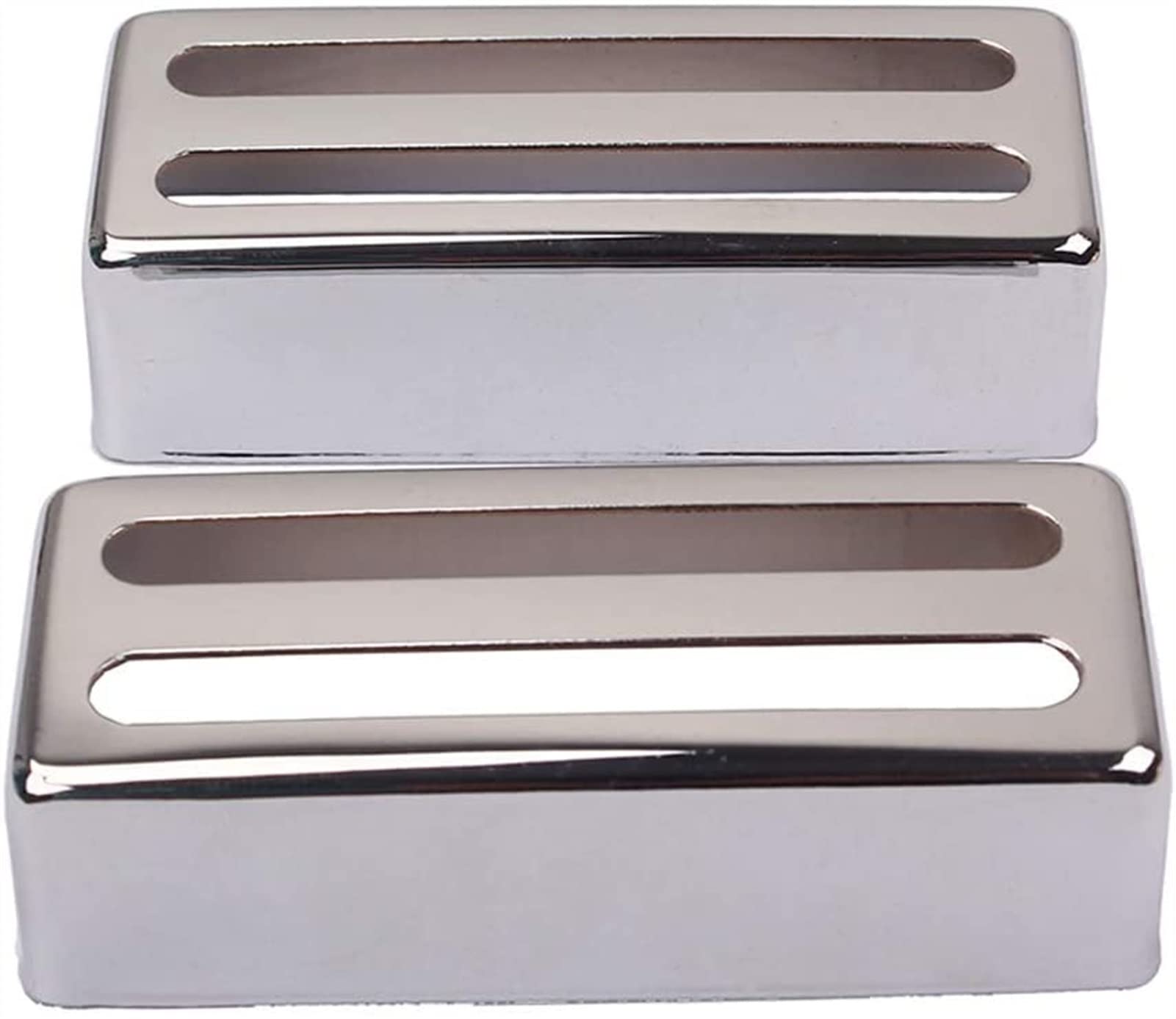 2-Piece Humbucker Electric Guitar Pickups with Chrome Cover - Professional Replacement Pickup Set for Rock & Metal Music Performances