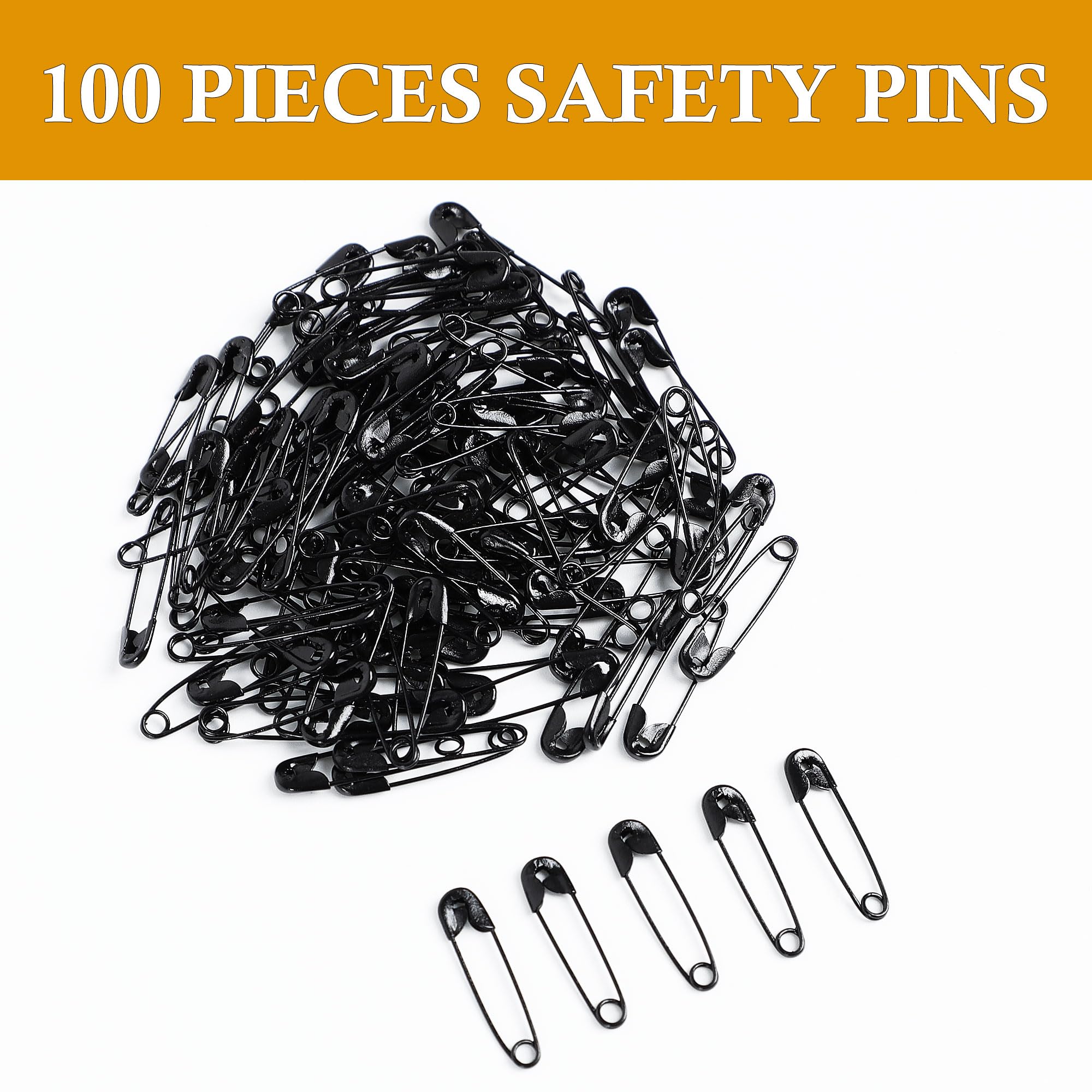 uxcell 100PCS Small Safety Pins 0.8x0.2 Inch - Rust Resistant for Clothes & Crafts