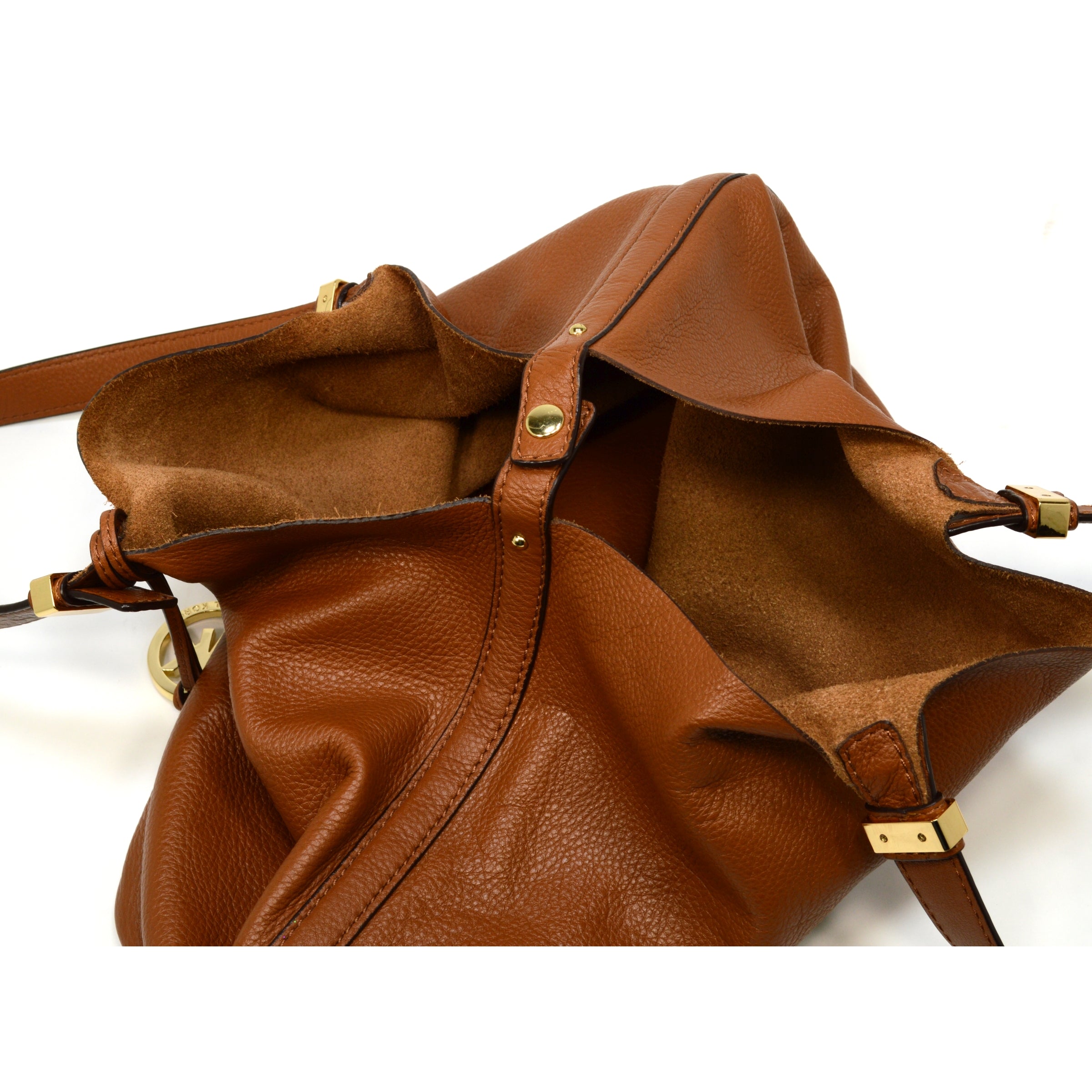 Pre-Owned MICHAEL KORS Colgate Leather Shoulder Tote Bag - Large Brown MK Handbag for Women | Perfect for Work, Travel & Everyday Use