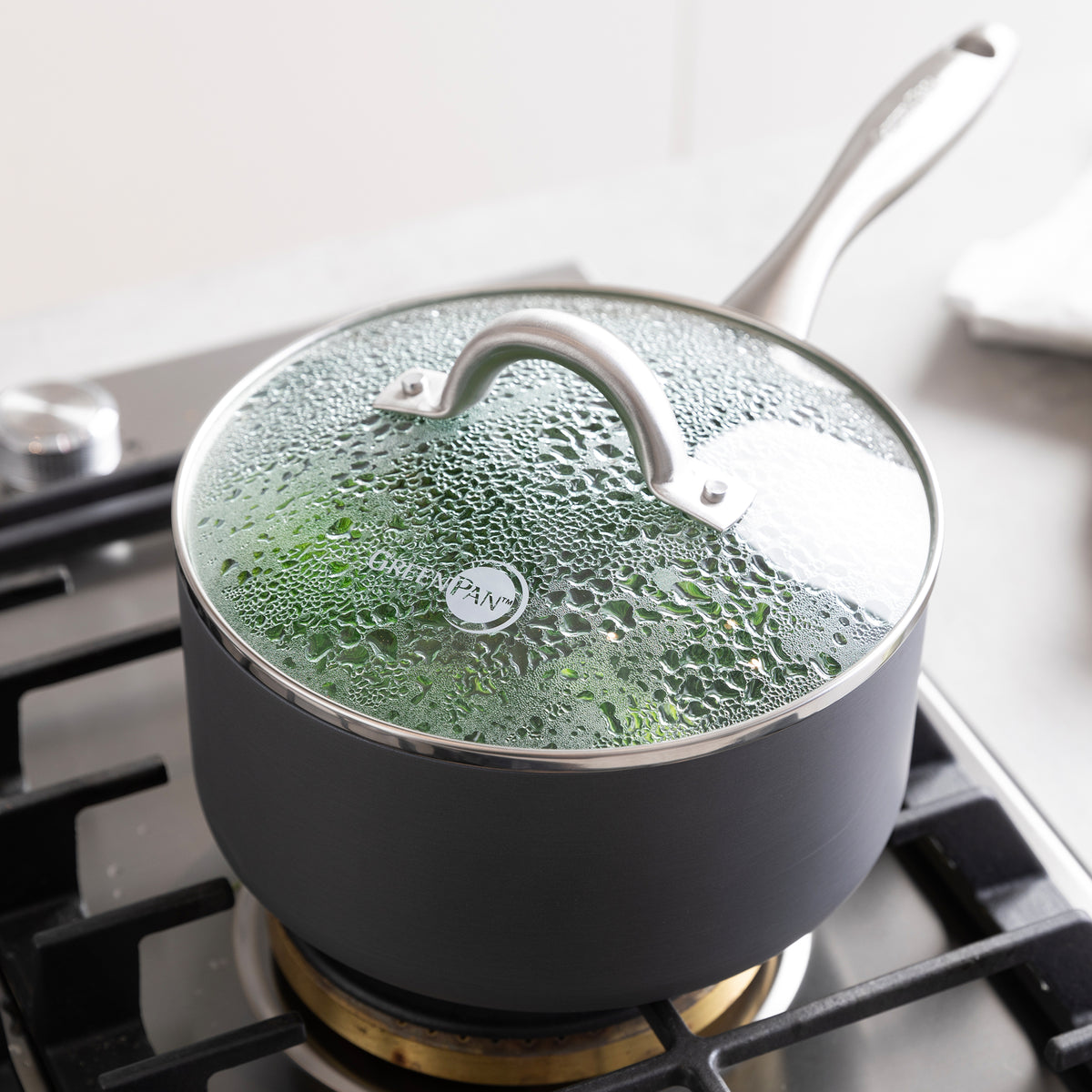 Premium Lima Ceramic Nonstick Saucepan Set - 1 Quart & 2 Quart Pots for Cooking, Boiling & Simmering - Healthy Non-Toxic Cookware for Pasta, Soup & Sauces
