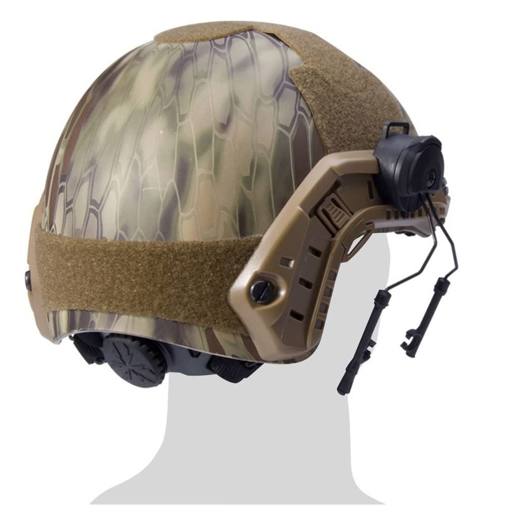 Sgnsvj Helmet Fast Rail Mounts - Universal Headset Rail Adapter & Holder Set for Bike & Motorcycle Helmets - Durable Helmet Suspension Bracket Accessories (Khaki) - Perfect for Cycling, Motorcycling & Outdoor Sports