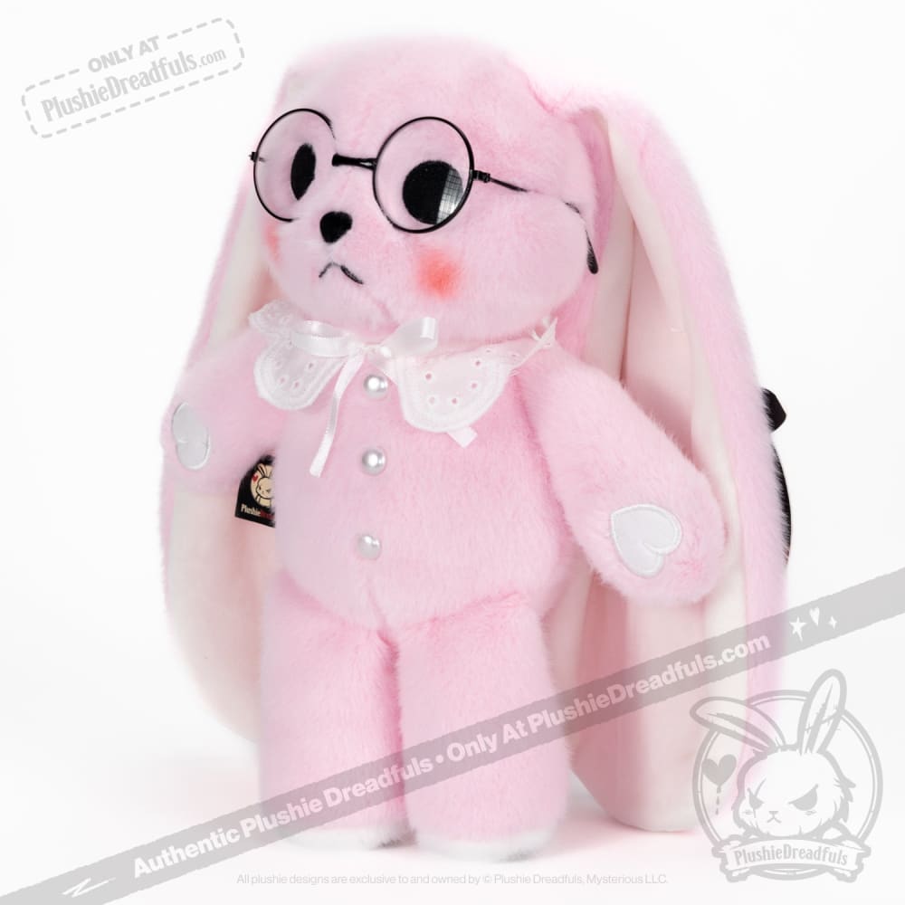Plushie Dreadfuls Shy Rabbit Pink Edition - Soft Stuffed Animal Toy for Kids, Collectors & Gift Giving | Cute Bunny Plush for Bedroom Decor, Anxiety Relief & Emotional Support