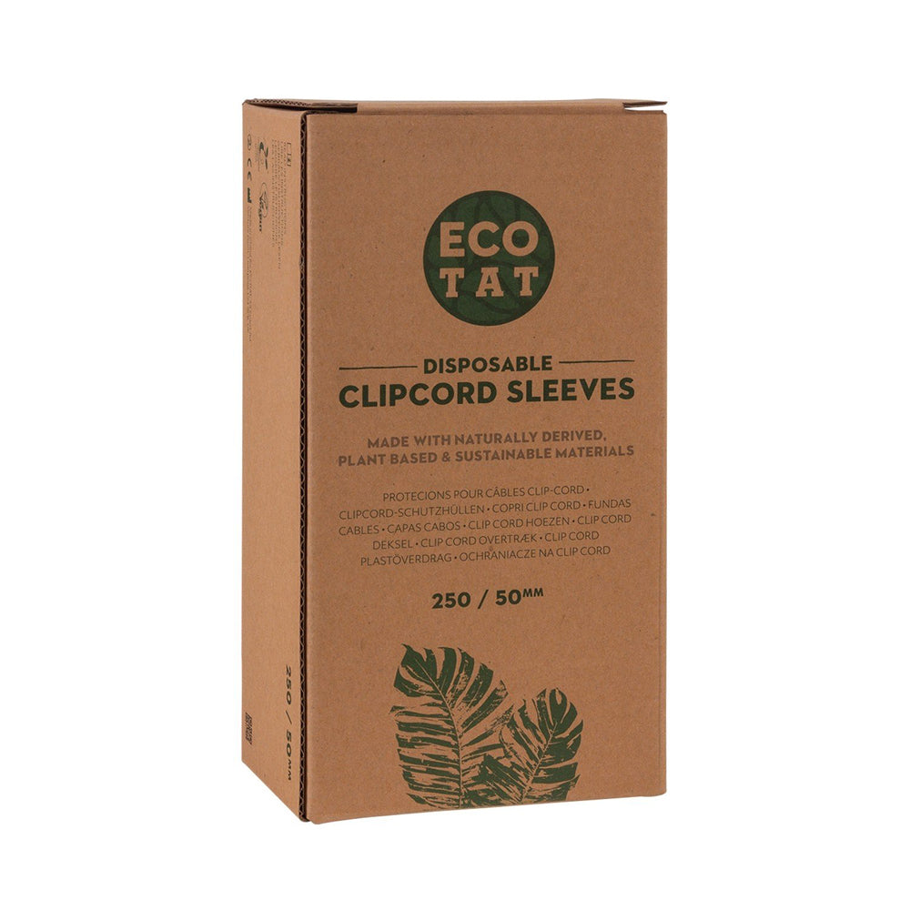 ECOTAT Clip Cord Sleeve Covers - 2 x 31.5 Inches, 250pcs/Box - Protective Sleeves for Organizing and Protecting Cables in Offices, Homes, and Data Centers