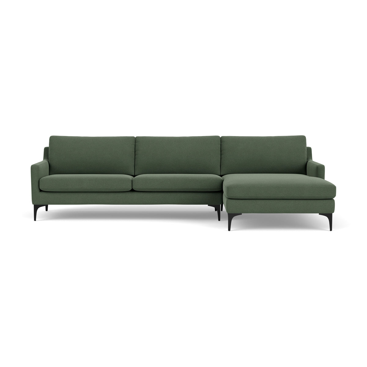 Astha Fabric Right Chaise Sofa - Modern Upholstered Sectional Couch for Living Room, Lounge & Small Spaces