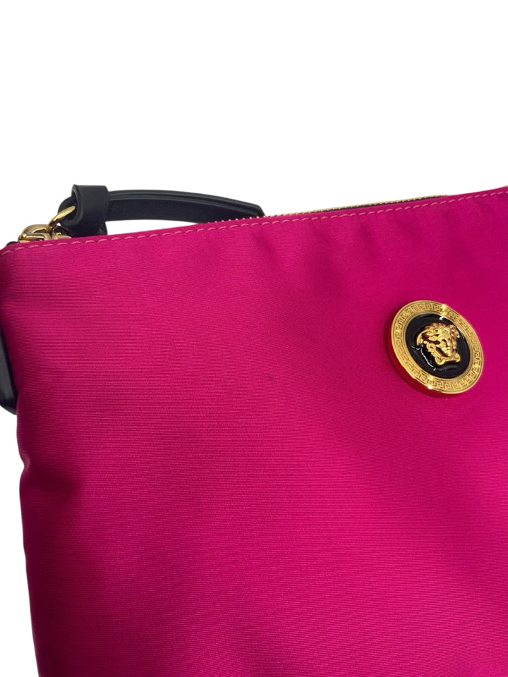 Versace Medusa Nylon Shoulder Bag for Women | Luxury Designer Handbag with Gold-Tone Medusa Head Logo | Perfect for Evening Parties, Date Nights & Fashion Events