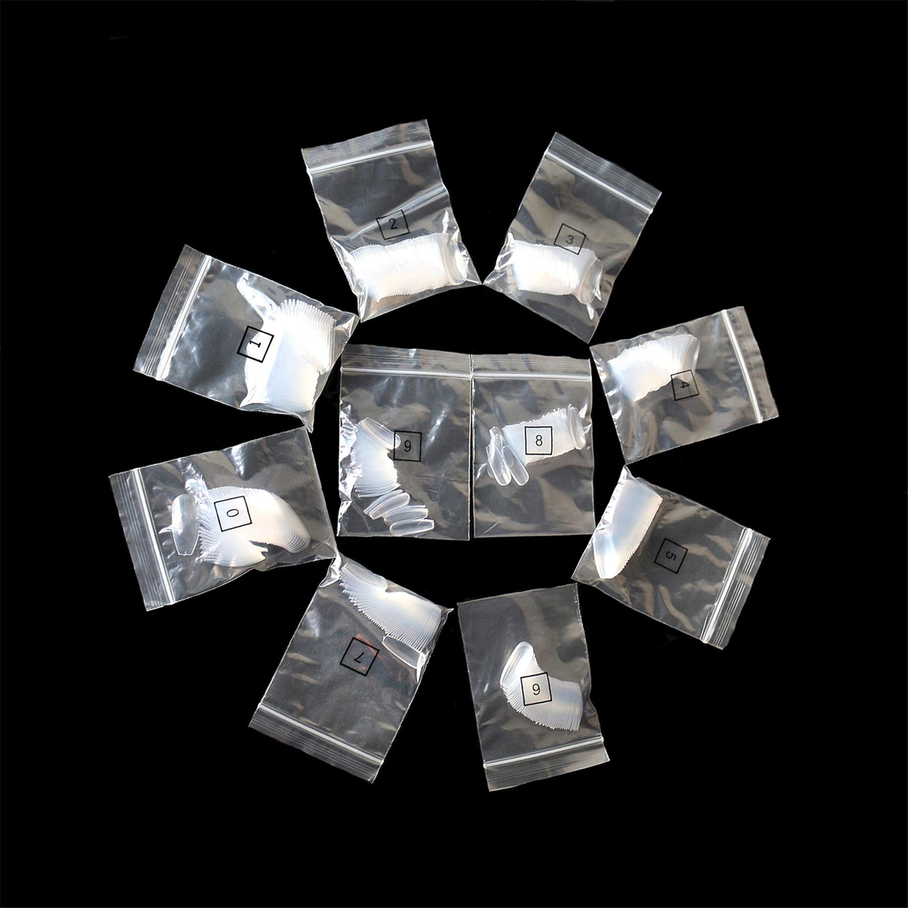 500pcs Clear Acrylic Ballerina Fake Nails - Full Coverage Coffin Artificial Nail Tips Extensions in 10 Sizes by VIVID STELLA | Perfect for Salon, Home Manicures, Parties & Special Occasions