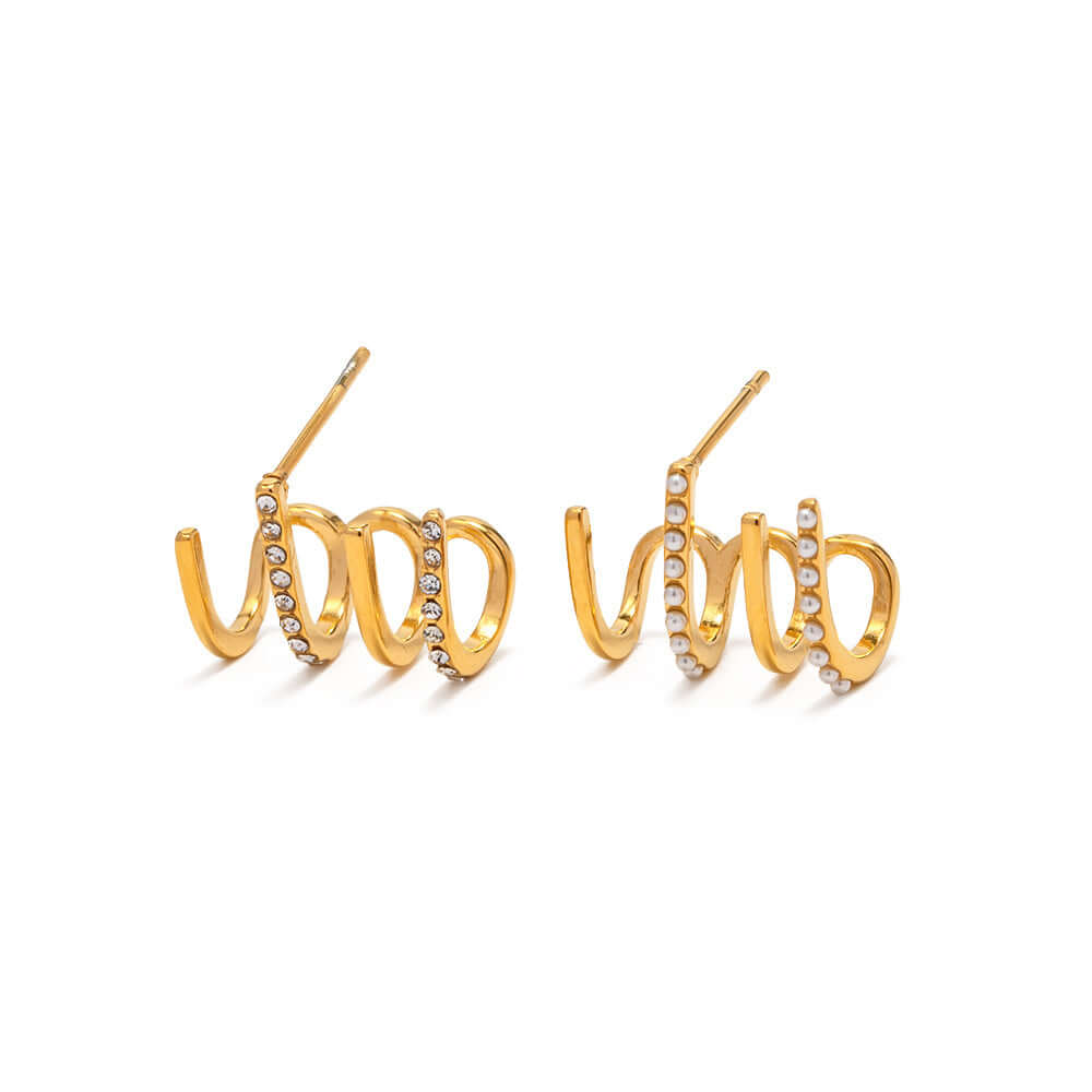 18K Gold Pearl Claw Earrings for Women | Elegant Dangle Drop Earrings with Freshwater Pearls | Perfect for Weddings, Parties & Special Occasions