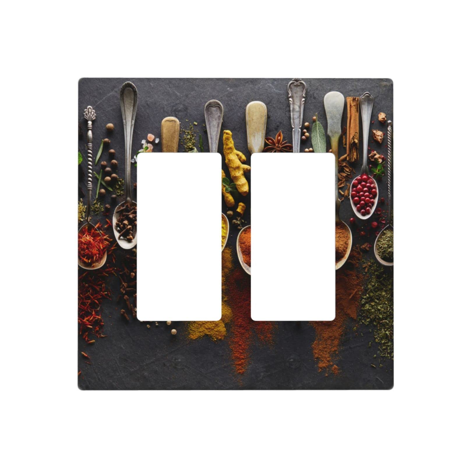 Decorative Double Rocker Light Switch Cover - 2 Gang Wall Plate, 4.5 x 4.5 Inch - Elegant Kitchen & Home Decor Upgrade for Modern Interiors