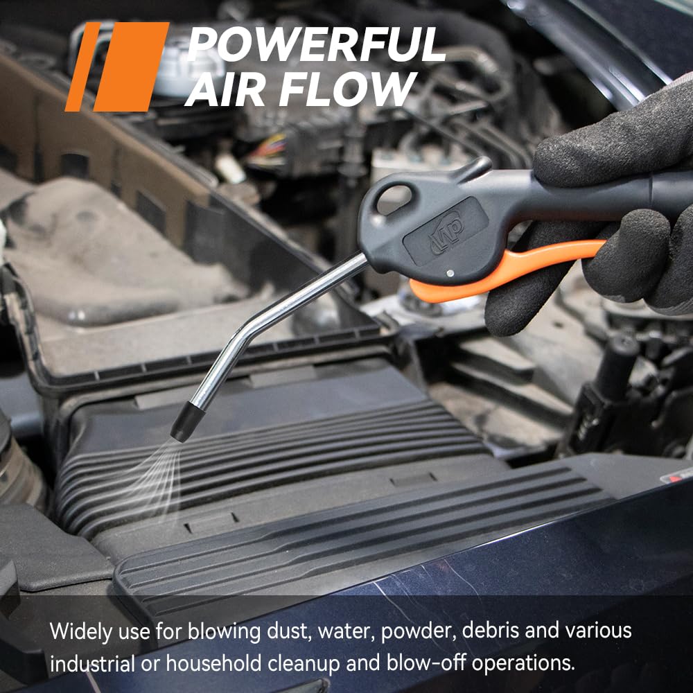 High-Pressure Air Blow Gun with 3 Rubber Tips, 1/4