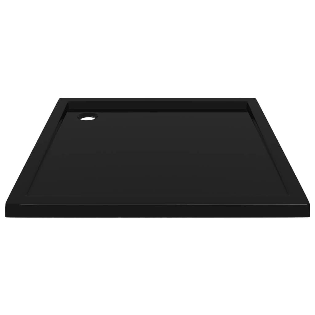 31.5x31.5 Inch Square Threshold Shower Base | ABS Bathroom Shower Pan with Drain Cover | Non-Slip Shower Tray for Walk-In Showers | Waterproof & Durable Black Shower Base for Home & Commercial Use