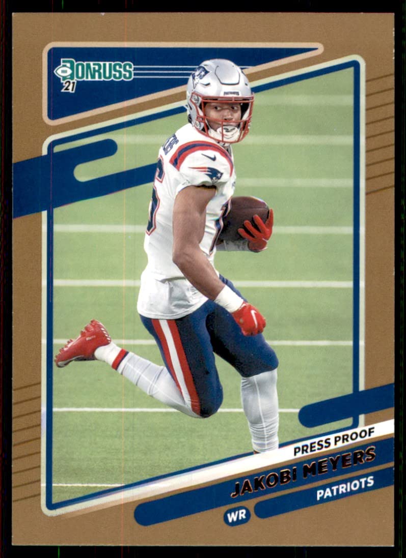 2021 Panini Donruss NFL Football Trading Card - Press Proof Bronze Parallel #49 Jakobi Meyers Rookie - Collectible Sports Memorabilia for Fans and Card Enthusiasts