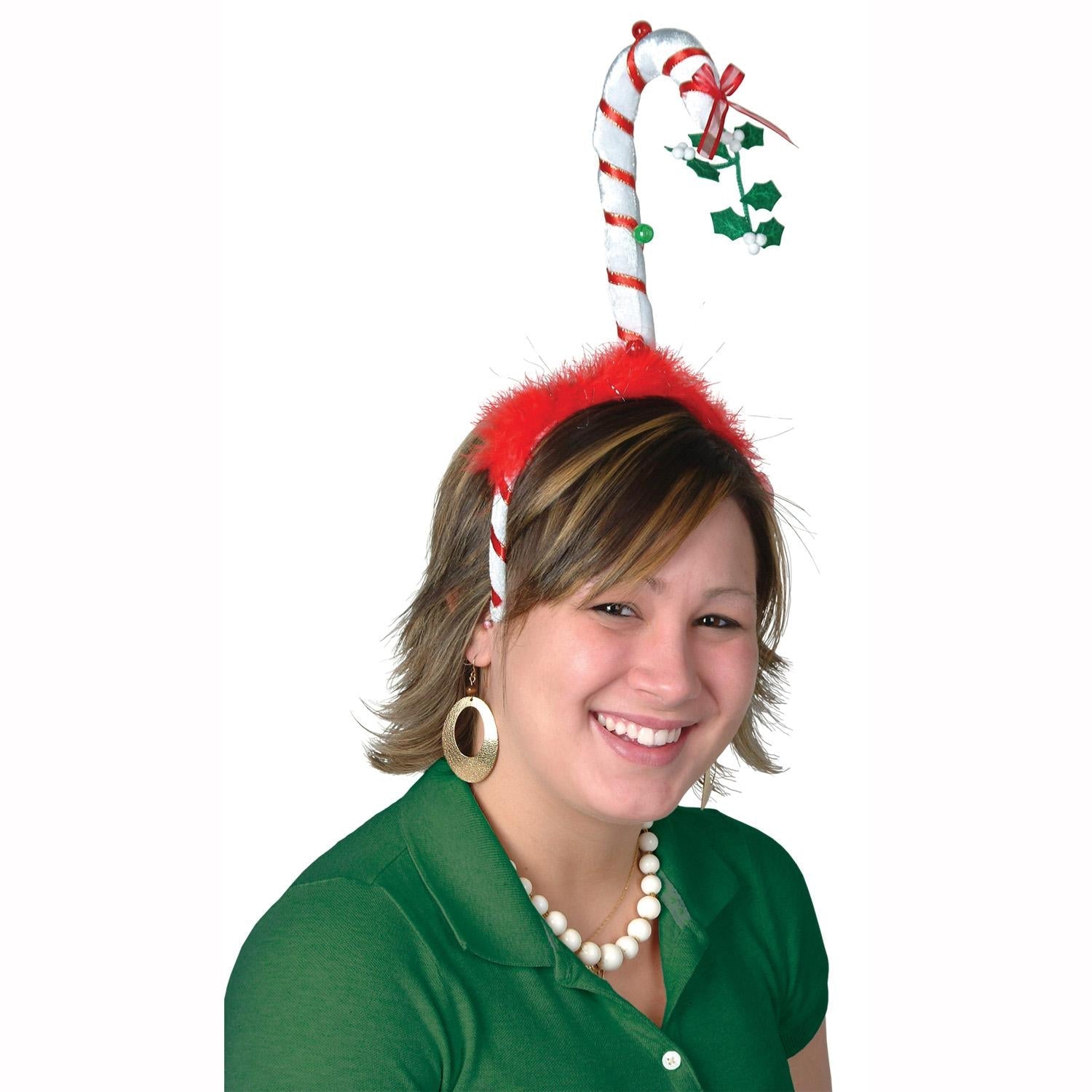 12 Pack Beistle Christmas Mistletoe Candy Cane Boppers - Fun Holiday Party Decorations for Christmas Tree, Home, Office & Festive Gatherings