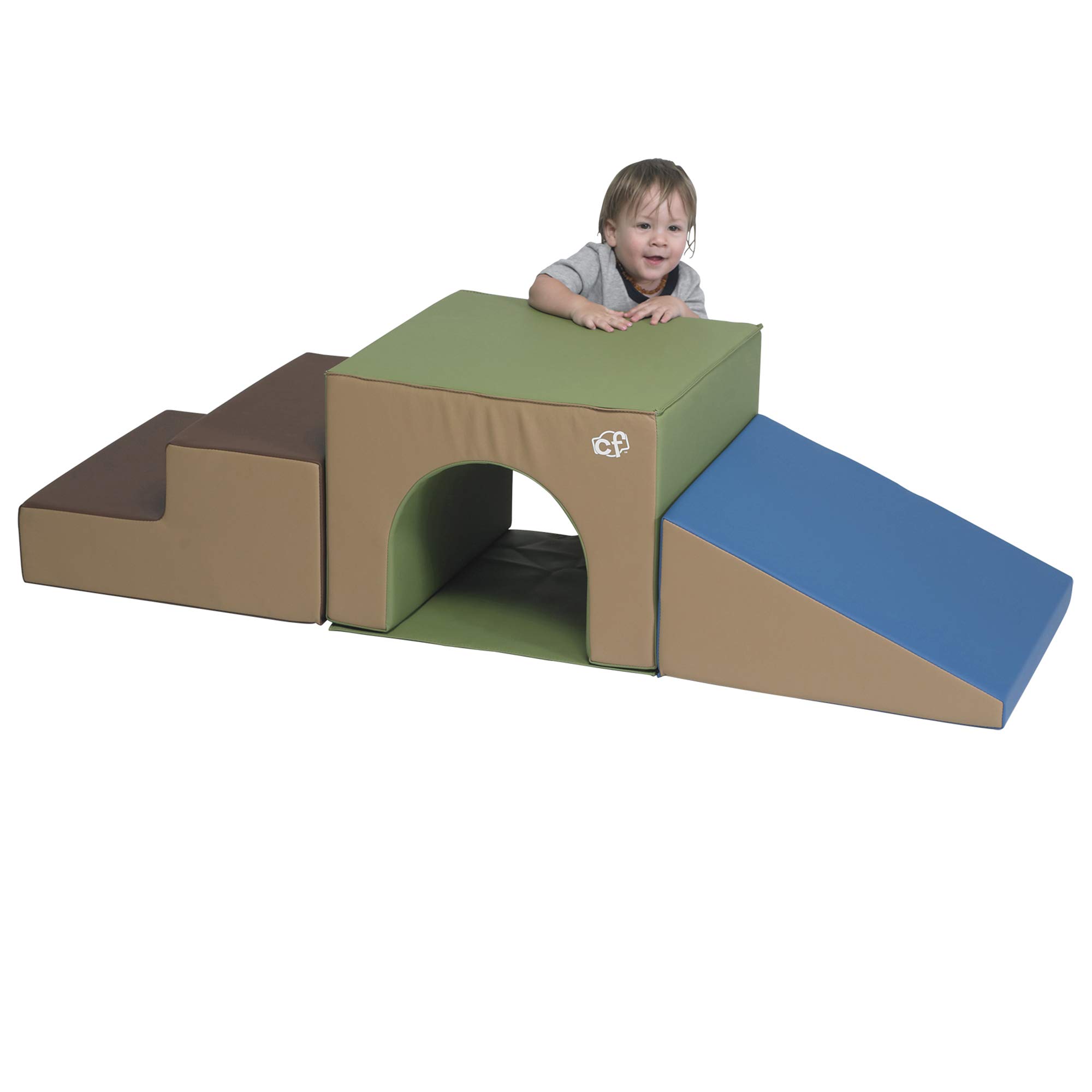 CF805-172 3-Piece Over & Under Tunnel Climber - Soft Indoor Play Climber for Toddlers & Babies | Safe Crawling & Climbing Toy for Daycare, Playroom & Home