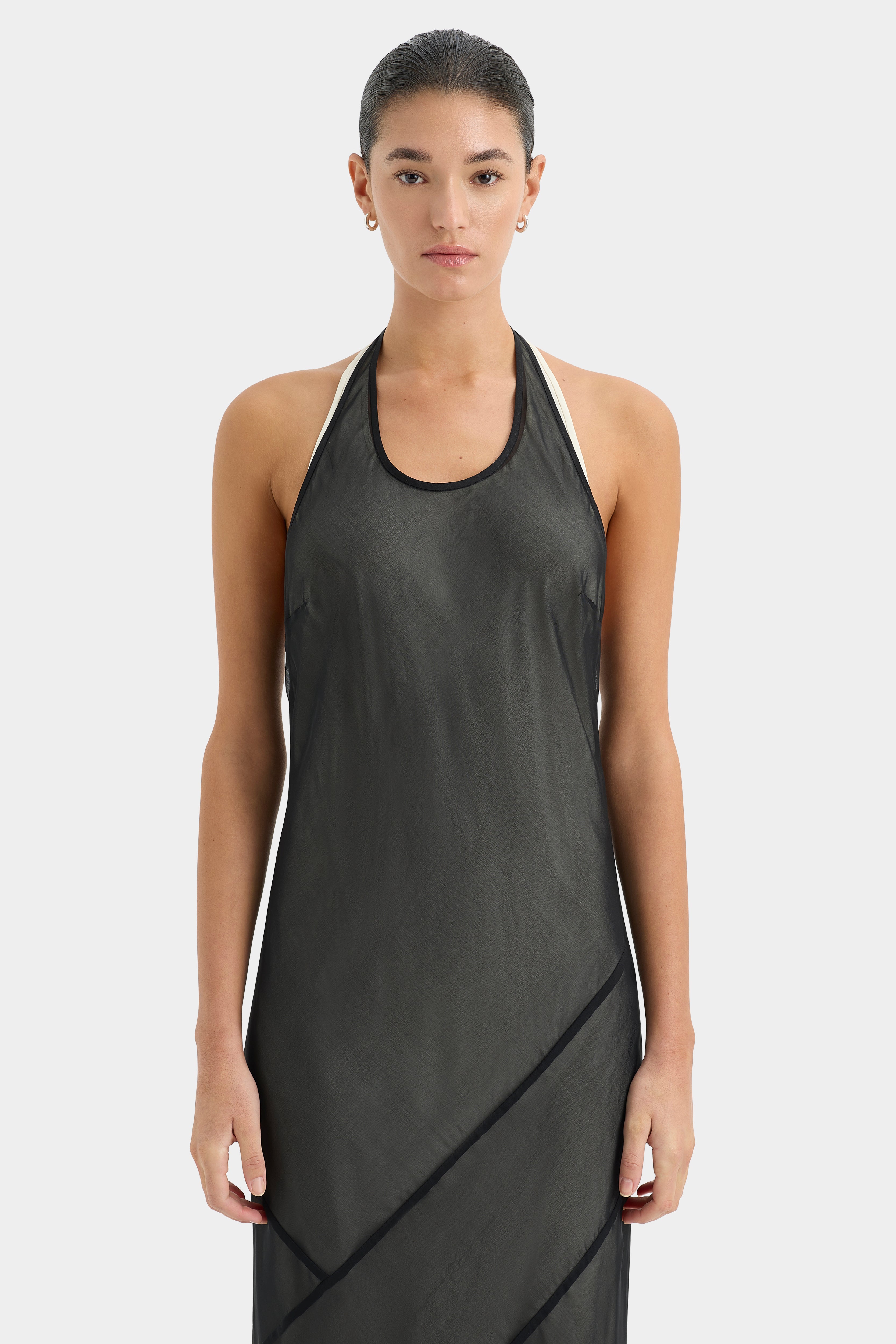 Sexy Strobe Halter Dress for Women - Clubwear Party Dress with Rhinestone Straps & High Slit - Perfect for Night Out, Bachelorette Party, and Date Night
