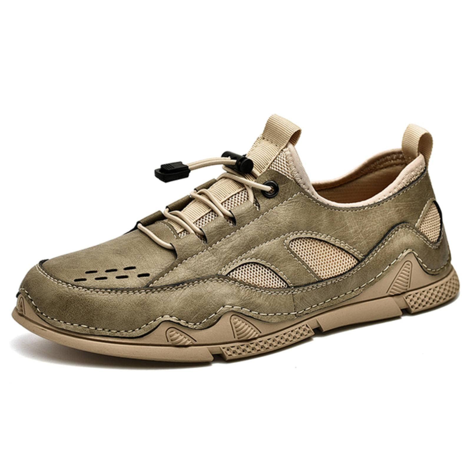 KBREE Men's Summer Casual Leather Sneakers - Breathable Driving Shoes, Soft Loafers & Comfortable Moccasins for Everyday Wear, Work & Travel