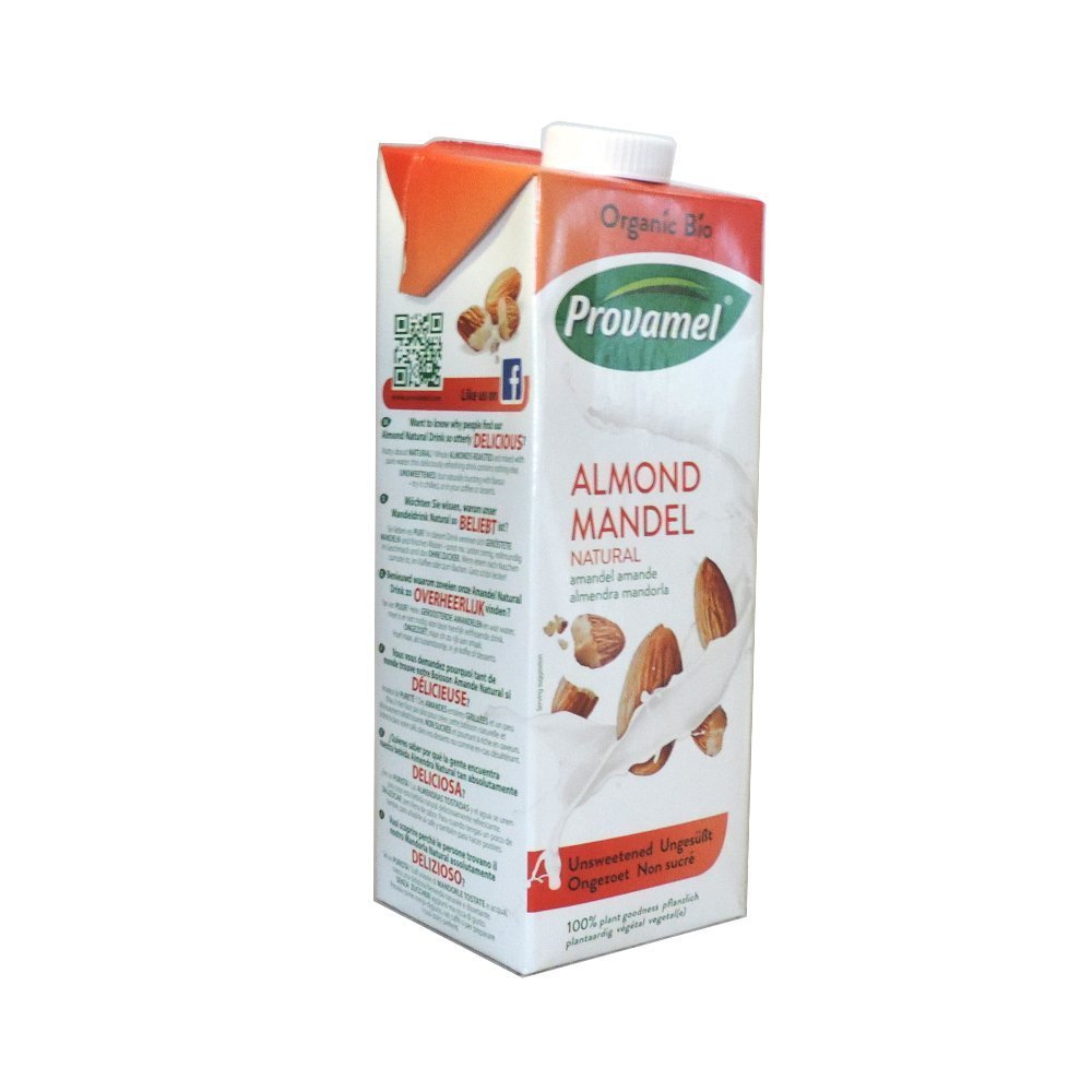 Provamel Unsweetened Almond Milk Drink - 24 Pack of 1L Cartons | Dairy-Free, Vegan, Gluten-Free | Perfect for Smoothies, Cereal & Coffee