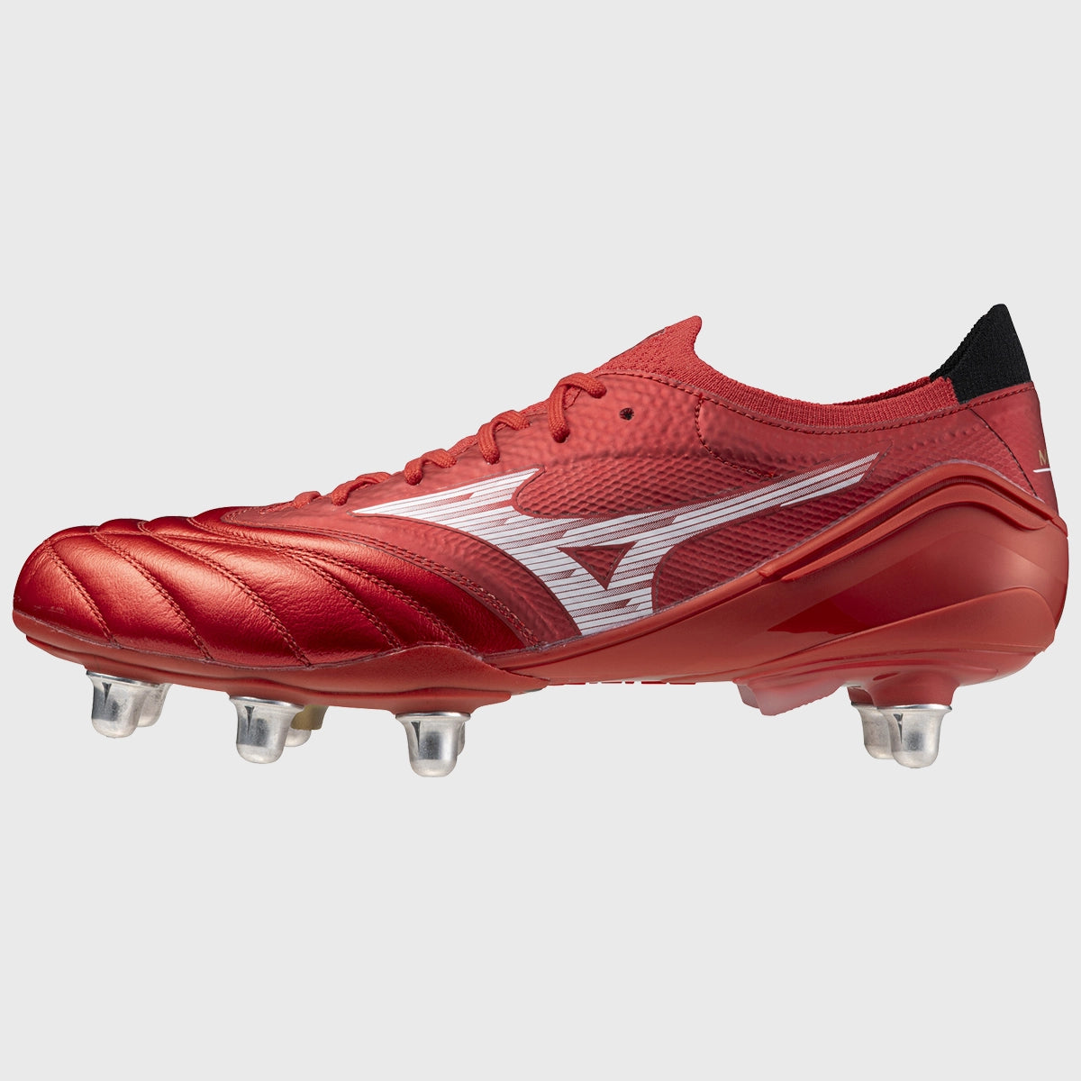 Mizuno Morelia Neo IV Beta Elite SI Rugby Boots - Lightweight Soccer Cleats for Men - Ruby Red - Perfect for Rugby, Football & Turf Training